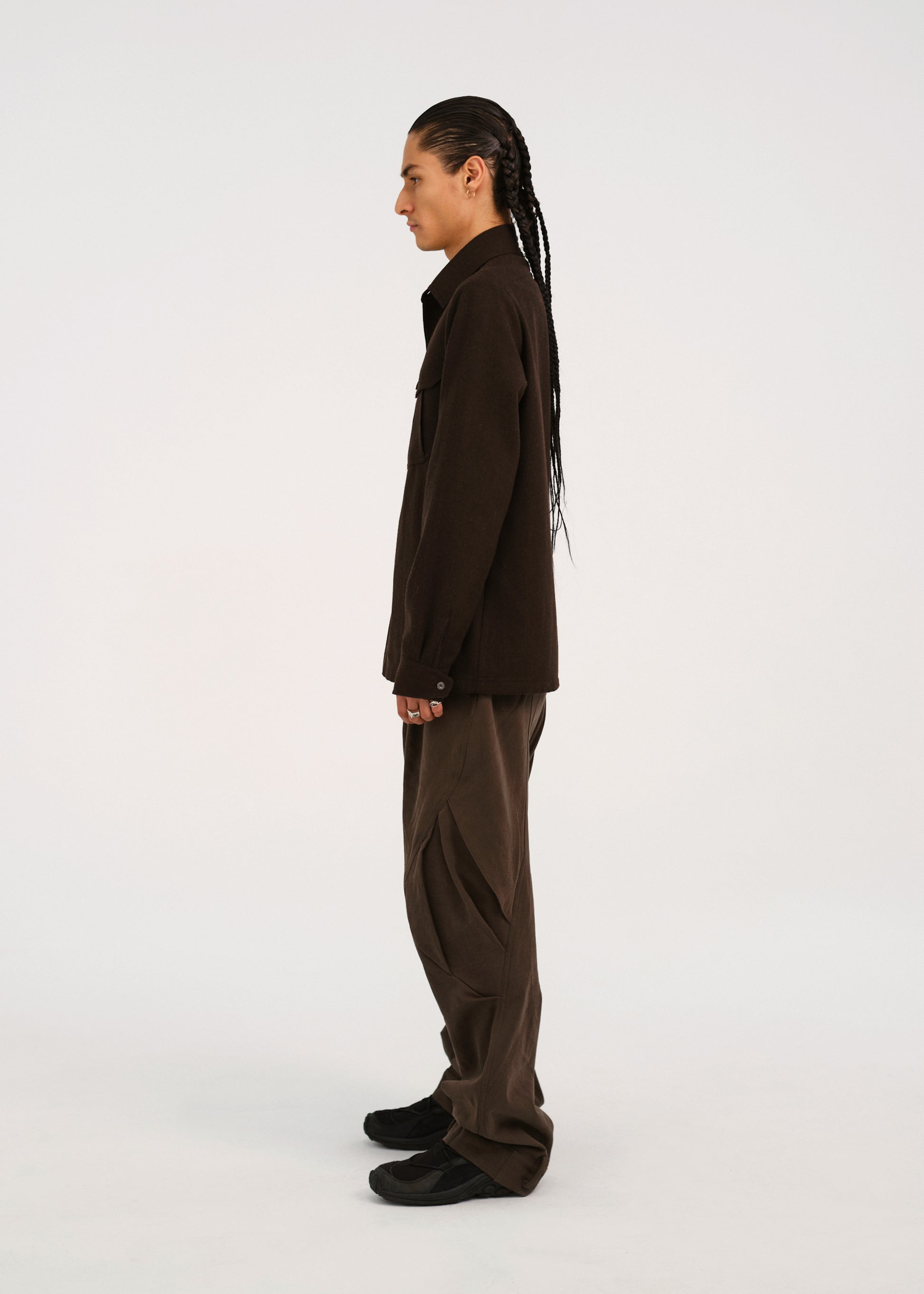 Hyein Seo - Wool Pocket Shirts (Brown) product image 2 | TRAB K-Fashion Australia