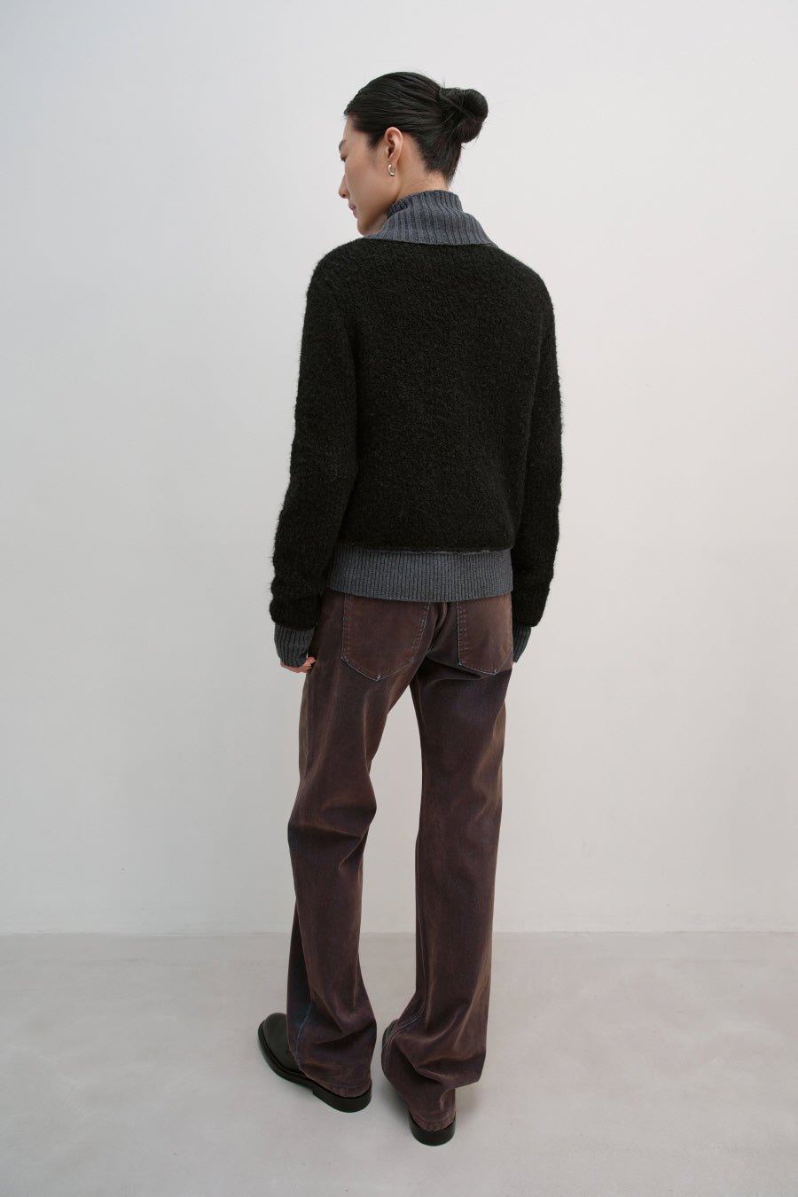 Insilence - Detachable Muffler Cardigan (Black) product image 6 | TRAB K-Fashion Australia