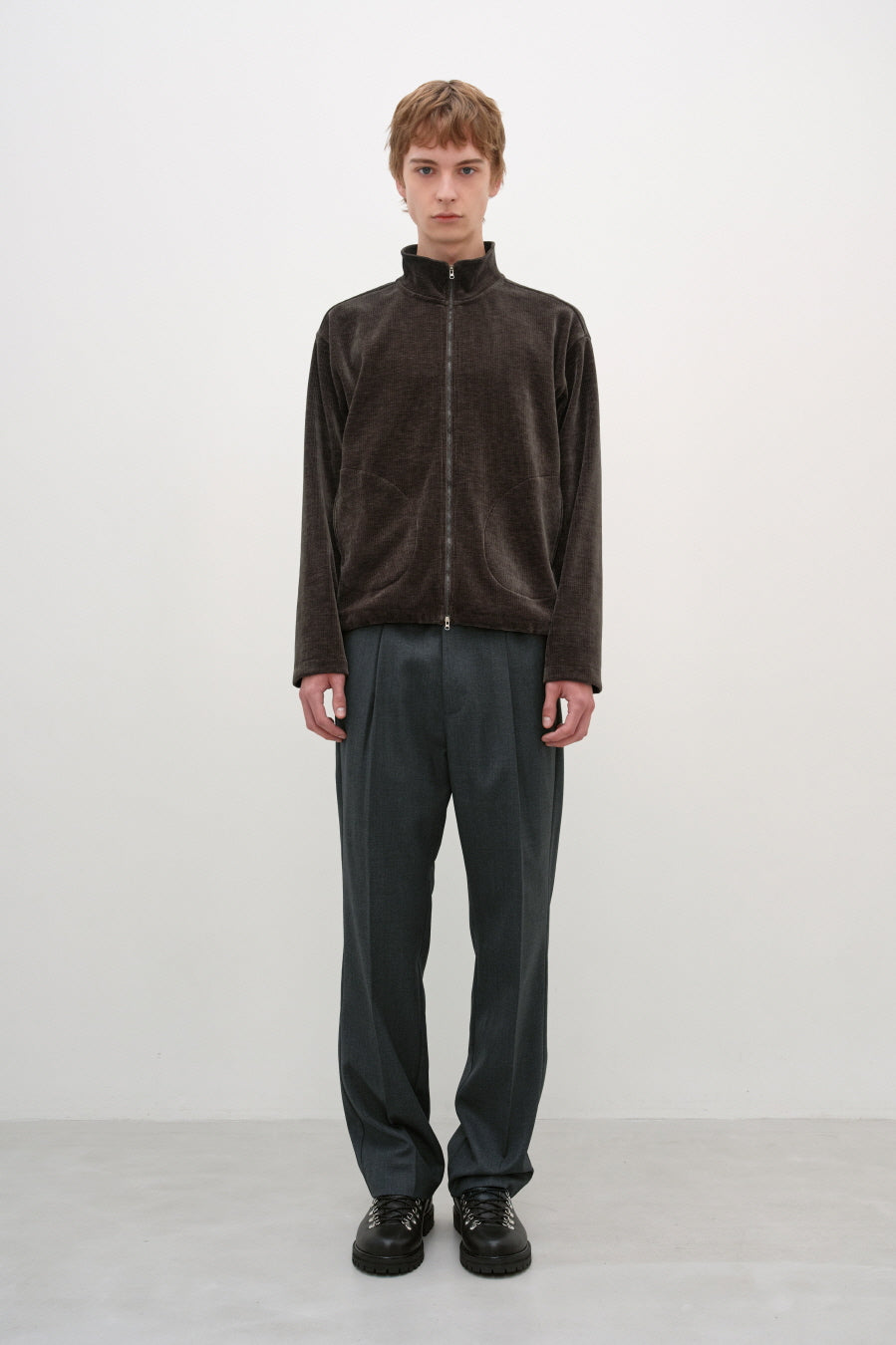 Insilence - High-neck Zip-up Jacket (Brown) product image 5 | TRAB K-Fashion Australia