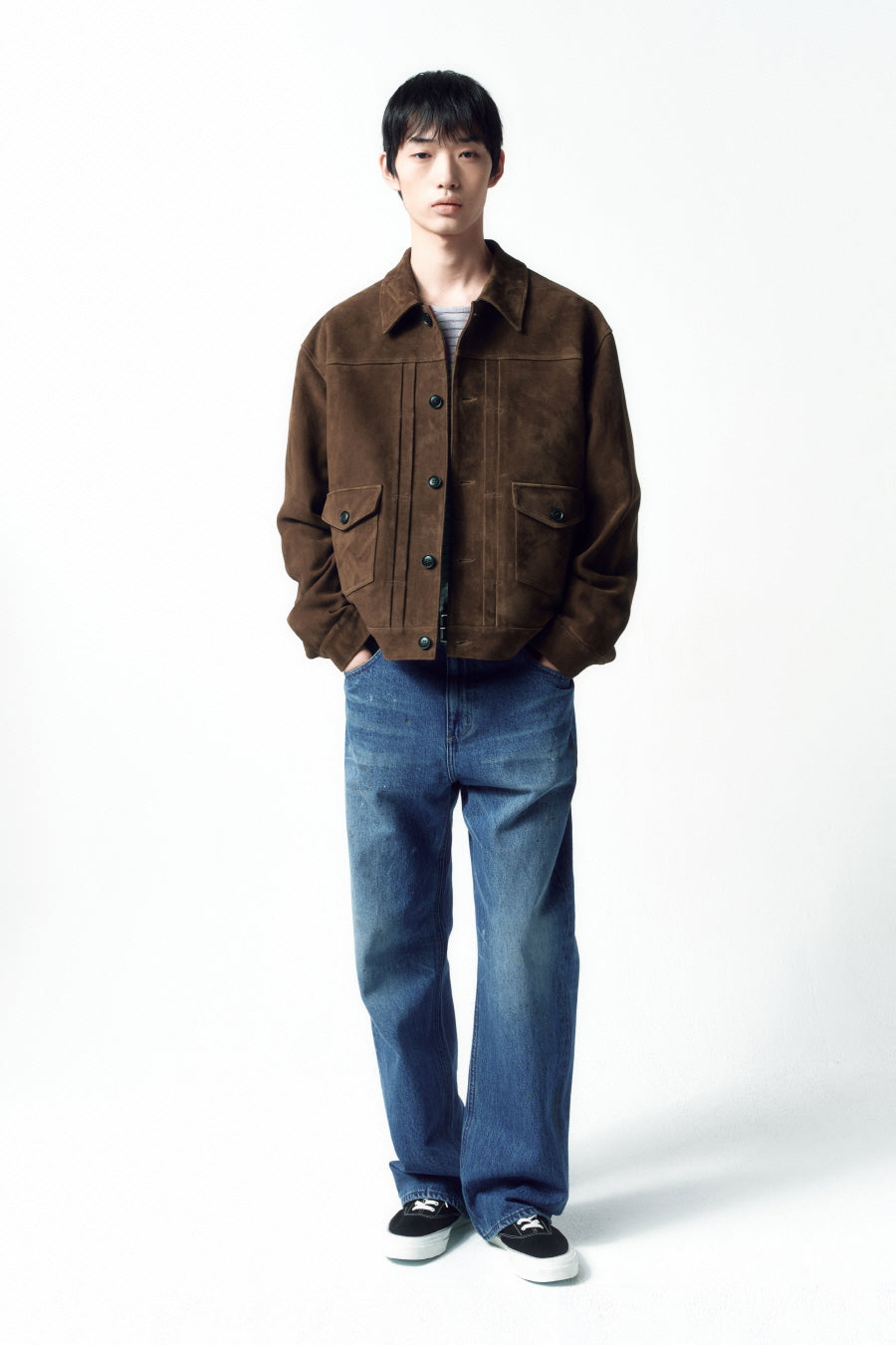 Insilence - Goat Suede Jean Jacket (Dark Brown) product image 6 | TRAB K-Fashion Australia