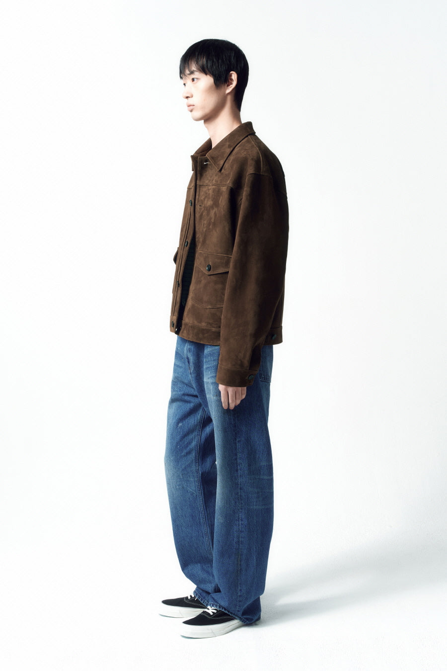 Insilence - Goat Suede Jean Jacket (Dark Brown) product image 3 | TRAB K-Fashion Australia