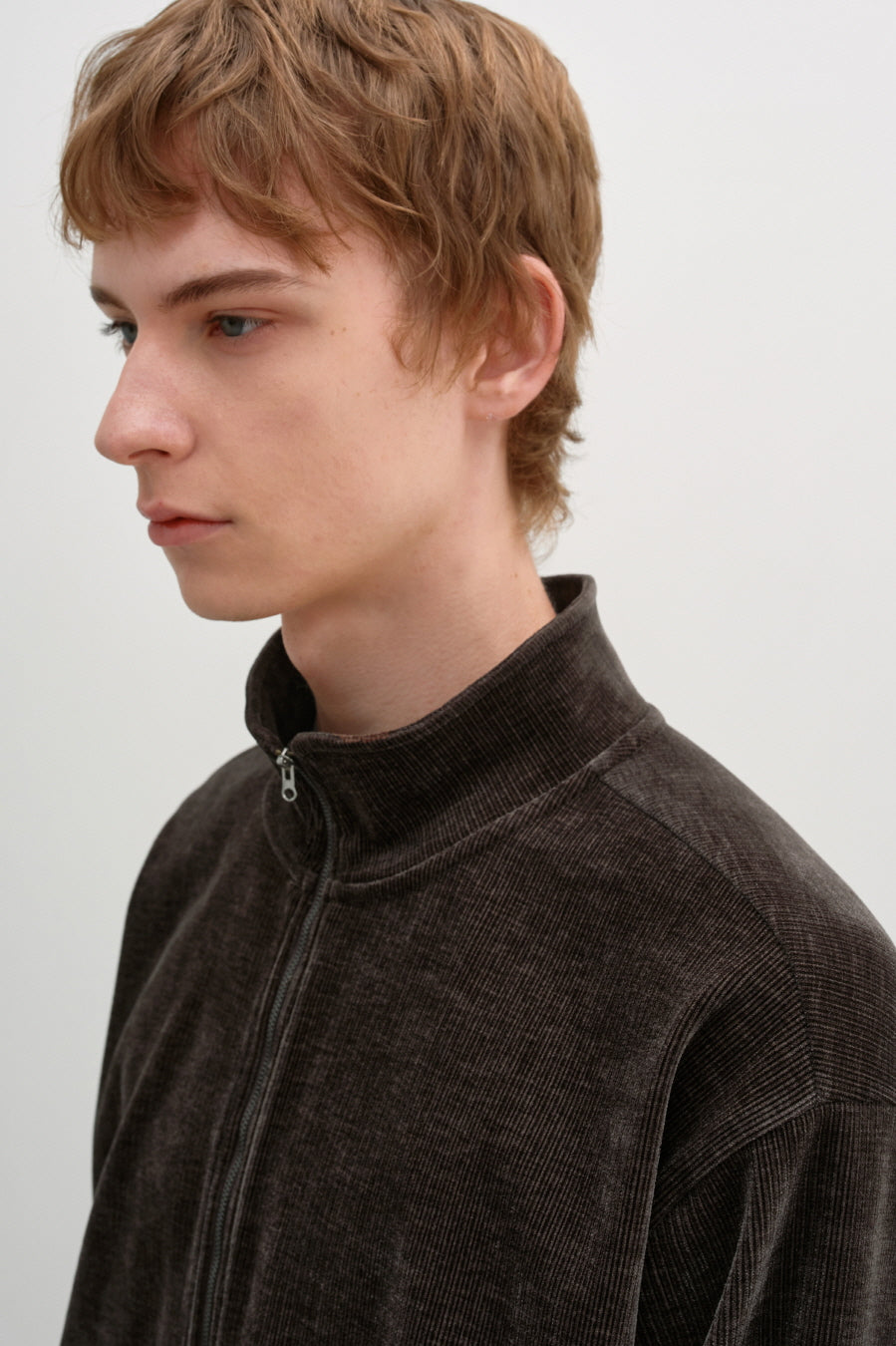 Insilence - High-neck Zip-up Jacket (Brown) product image 6 | TRAB K-Fashion Australia