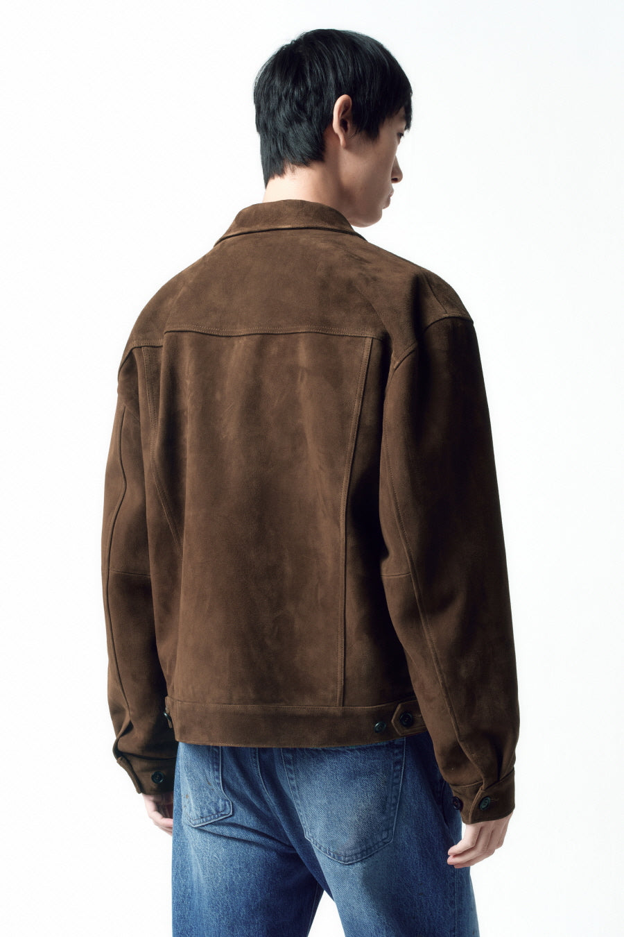 Insilence - Goat Suede Jean Jacket (Dark Brown) product image 4 | TRAB K-Fashion Australia