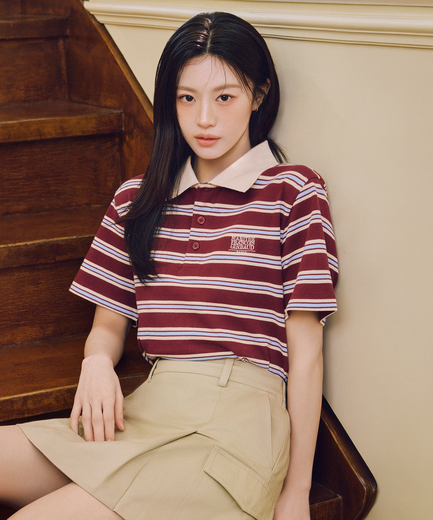 Marithe & Francois Girbaud - Cotton Cargo Mini Skirt (Beige) product image 3 | TRAB K-Fashion Australia
