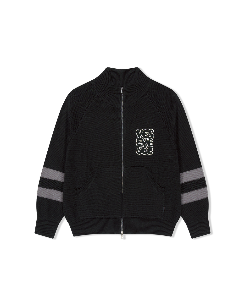 yeseyesee - Front Pocket Knit Zip-Up (Black) product image 1 | TRAB K-Fashion Australia