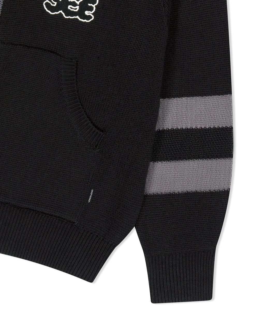 yeseyesee - Front Pocket Knit Zip-Up (Black) product image 5 | TRAB K-Fashion Australia