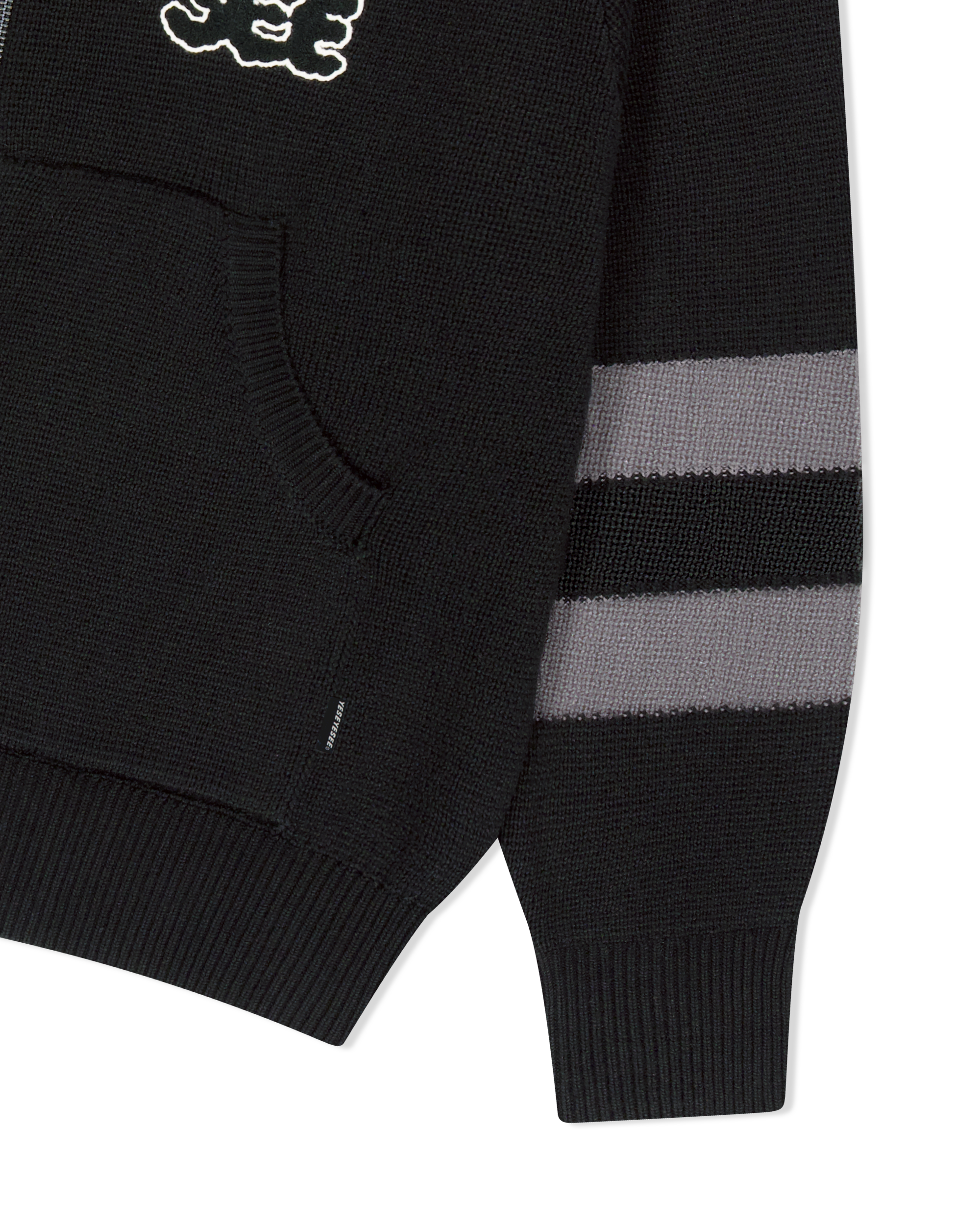 yeseyesee - Front Pocket Knit Zip-Up (Black) product image 5 | TRAB K-Fashion Australia