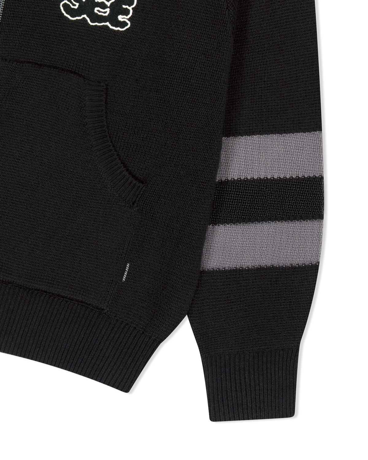 yeseyesee - Front Pocket Knit Zip-Up (Black) product image 5 | TRAB K-Fashion Australia
