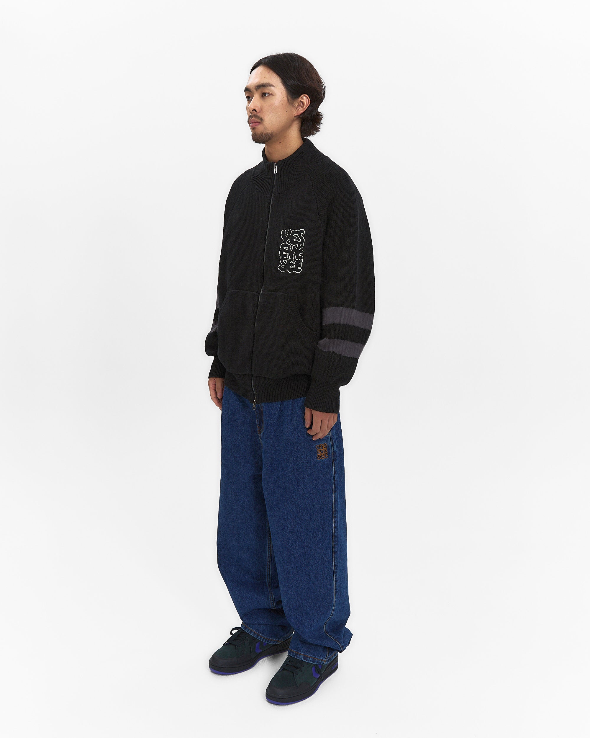 yeseyesee - Front Pocket Knit Zip-Up (Black) product image 8 | TRAB K-Fashion Australia