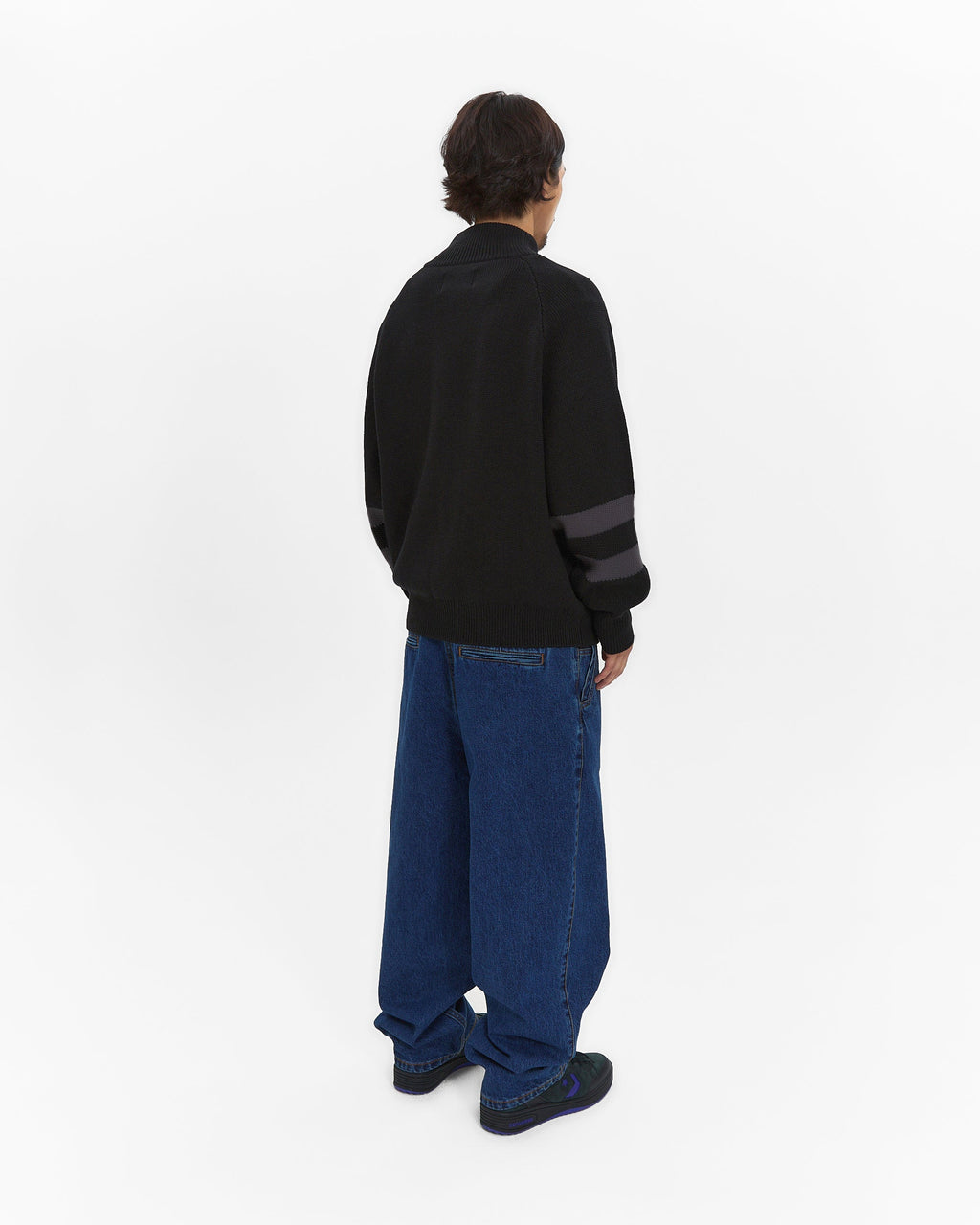 yeseyesee - Front Pocket Knit Zip-Up (Black) product image 9 | TRAB K-Fashion Australia