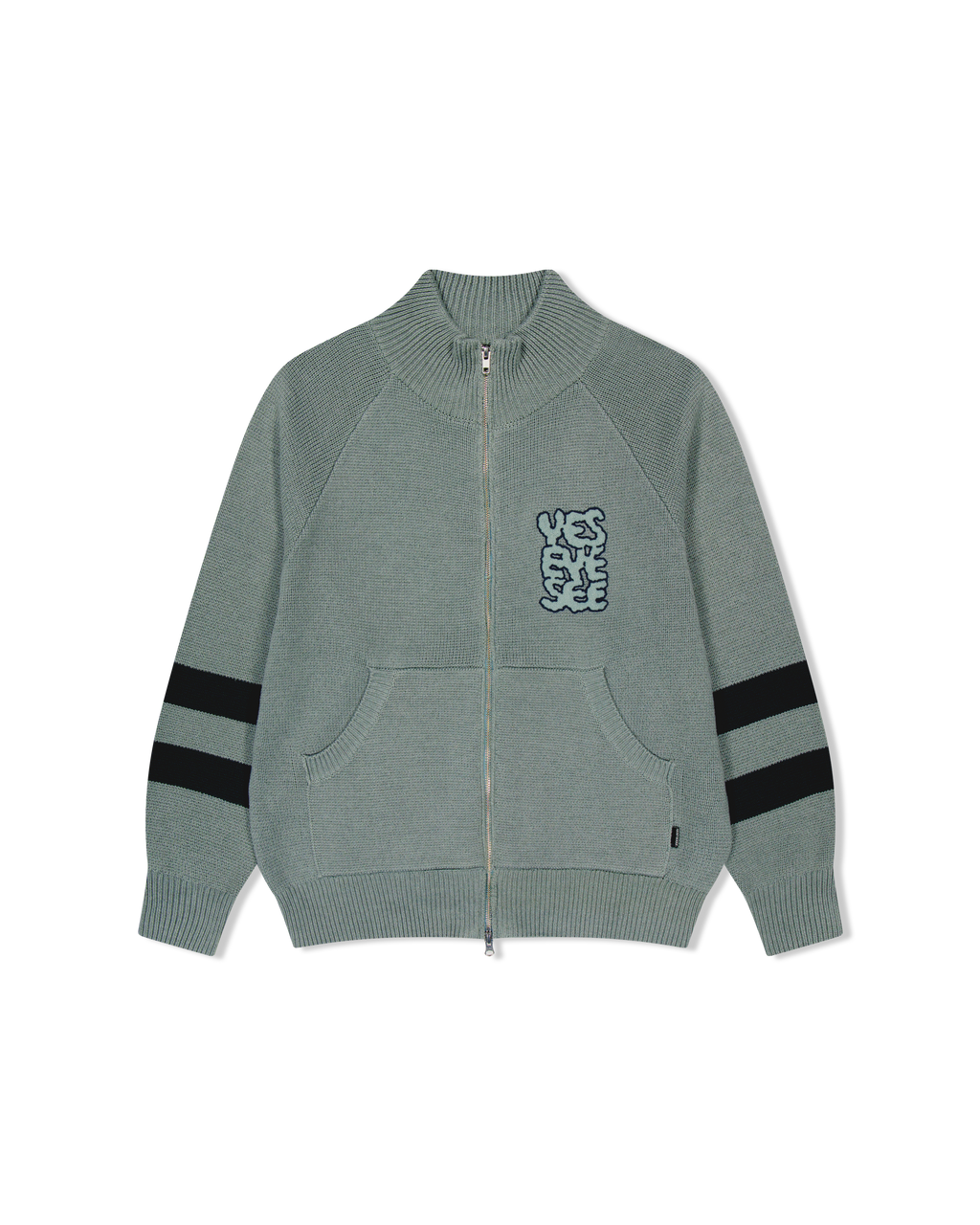 yeseyesee - Front Pocket Knit Zip-Up (Ash Blue) product image 1 | TRAB K-Fashion Australia