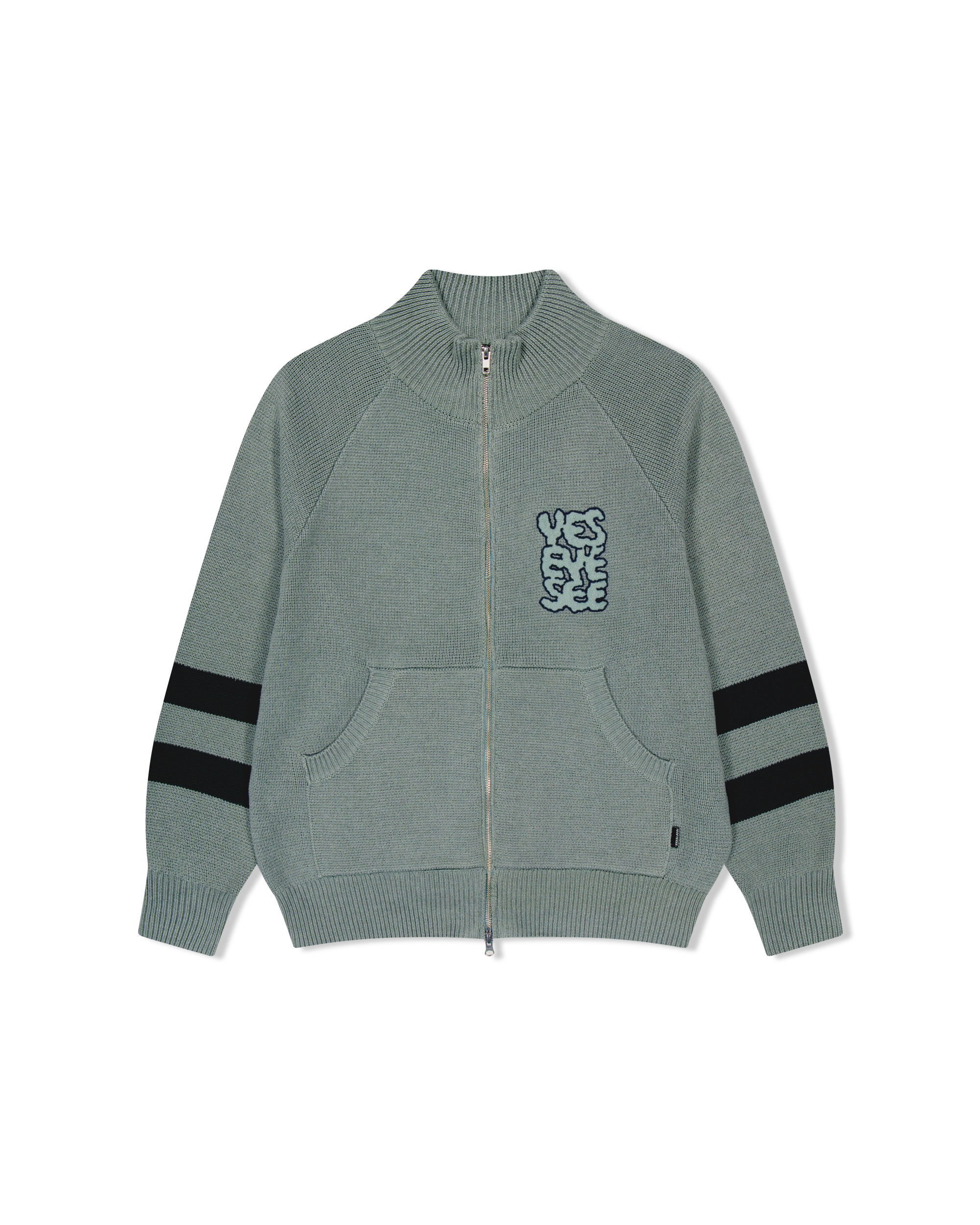 yeseyesee - Front Pocket Knit Zip-Up (Ash Blue) product image 1 | TRAB K-Fashion Australia