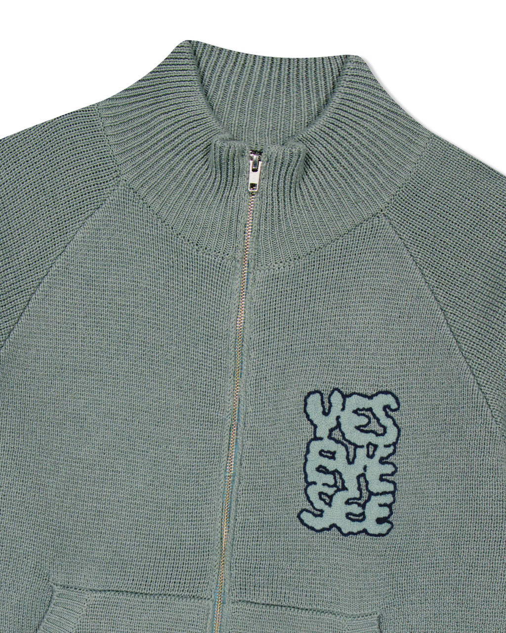 yeseyesee - Front Pocket Knit Zip-Up (Ash Blue) product image 6 | TRAB K-Fashion Australia