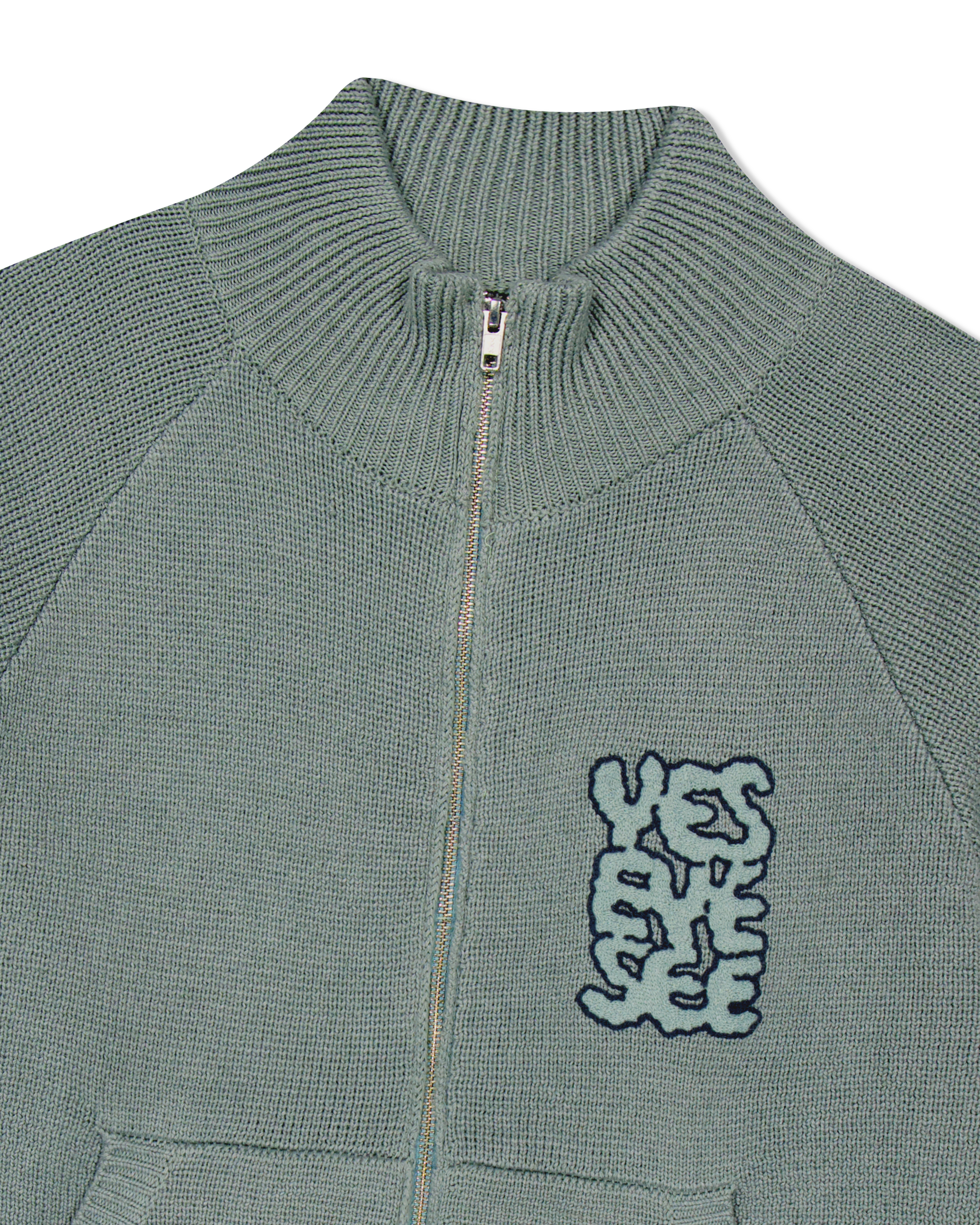 yeseyesee - Front Pocket Knit Zip-Up (Ash Blue) product image 6 | TRAB K-Fashion Australia