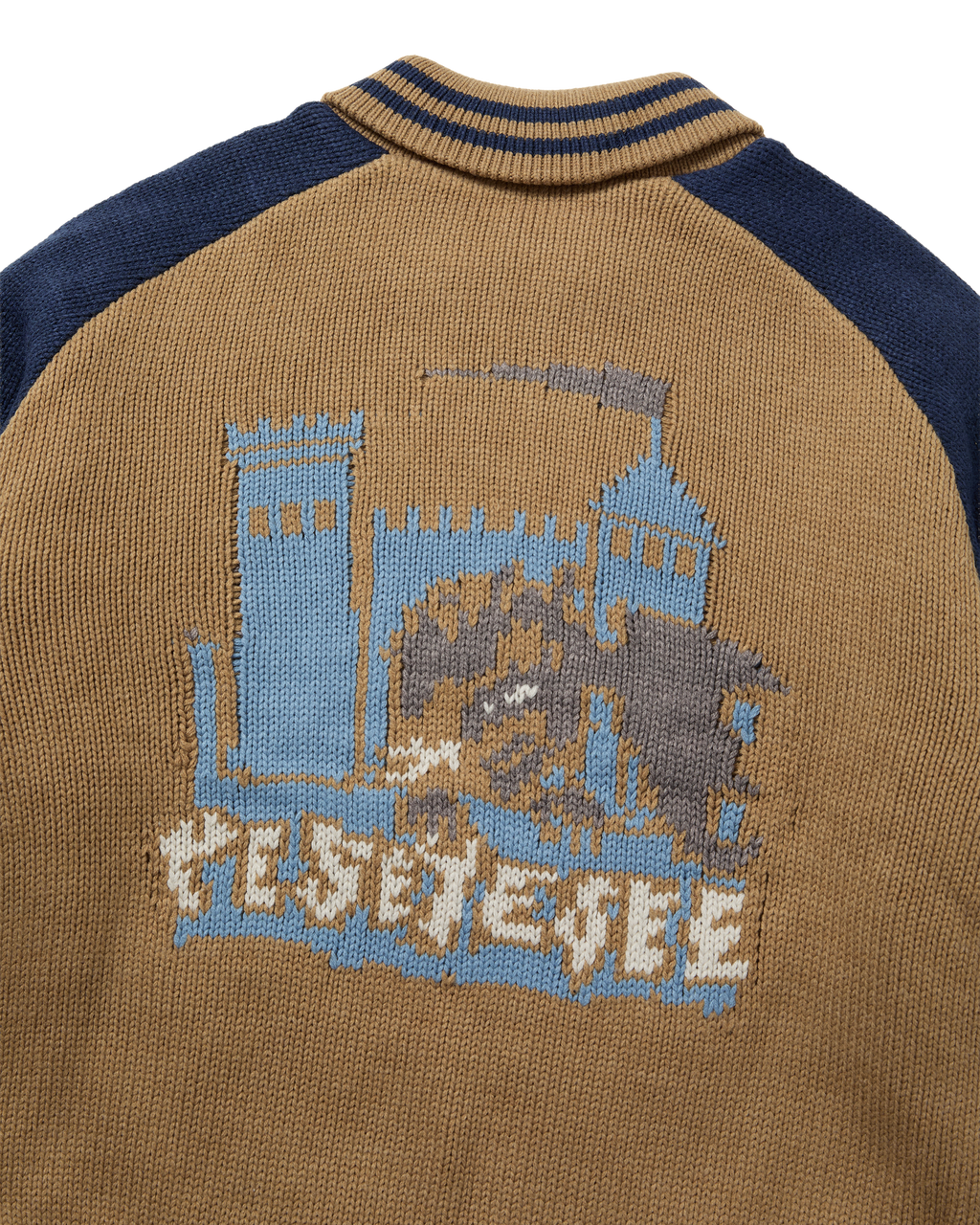 yeseyesee - Raglan Knit Varsity Jacket (Beige) product image 4 | TRAB K-Fashion Australia