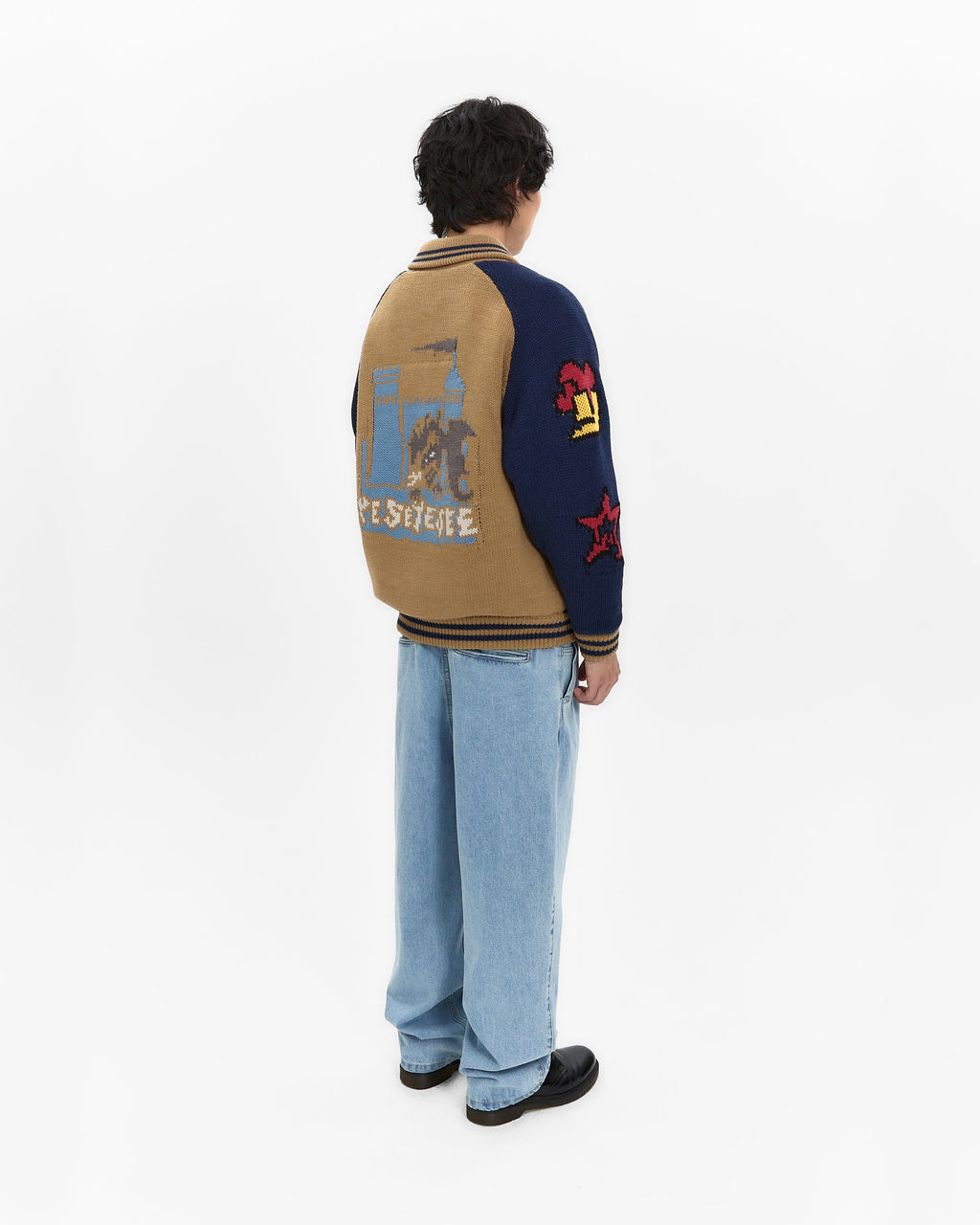 yeseyesee - Raglan Knit Varsity Jacket (Beige) product image 11 | TRAB K-Fashion Australia