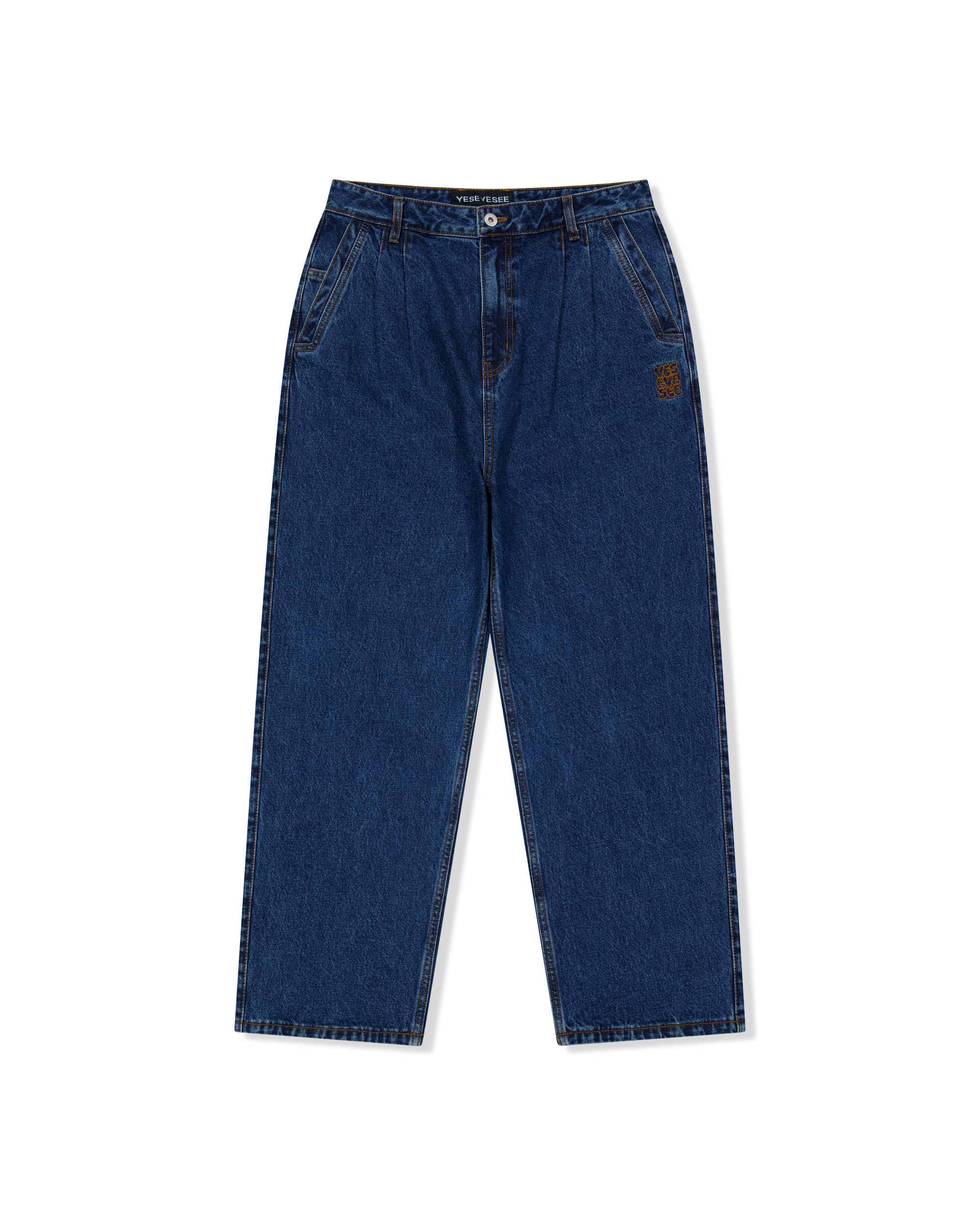 yeseyesee - Two Tucked Denim Pants (Indigo) product image 1 | TRAB K-Fashion Australia