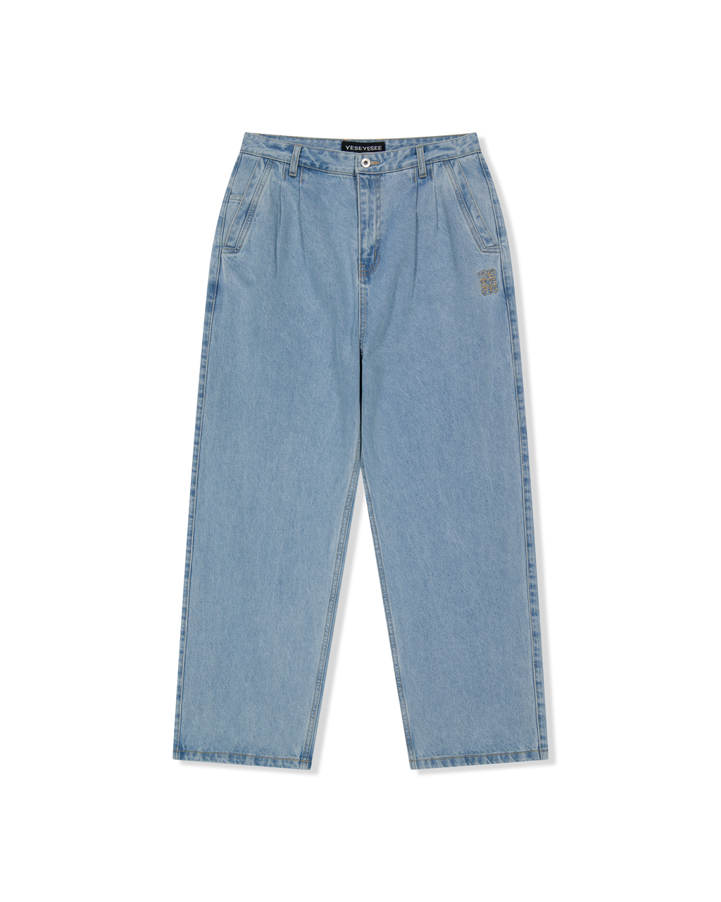 yeseyesee - Two Tucked Denim Pants (Light Indigo) product image 1 | TRAB K-Fashion Australia