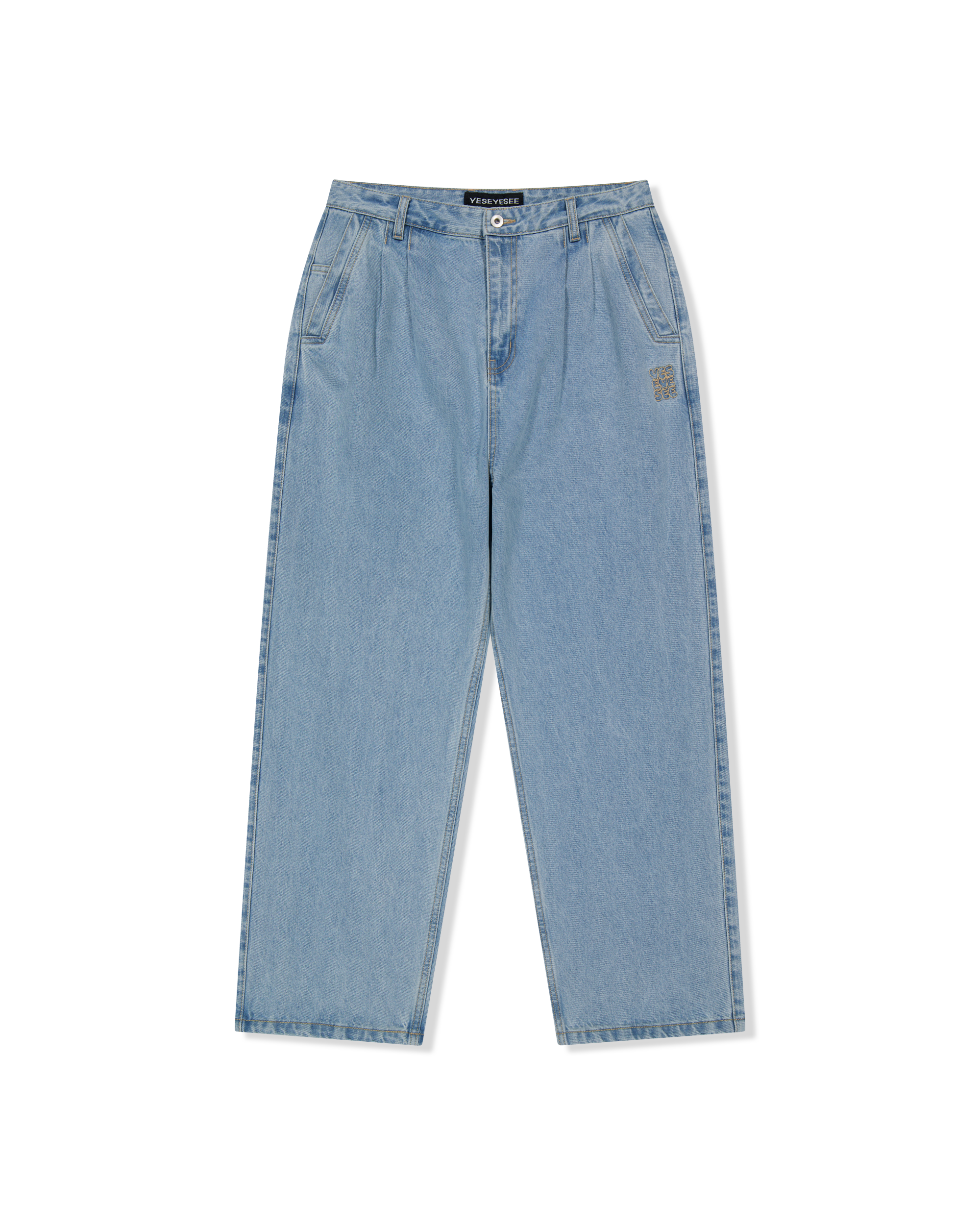 yeseyesee - Two Tucked Denim Pants (Light Indigo) product image 1 | TRAB K-Fashion Australia