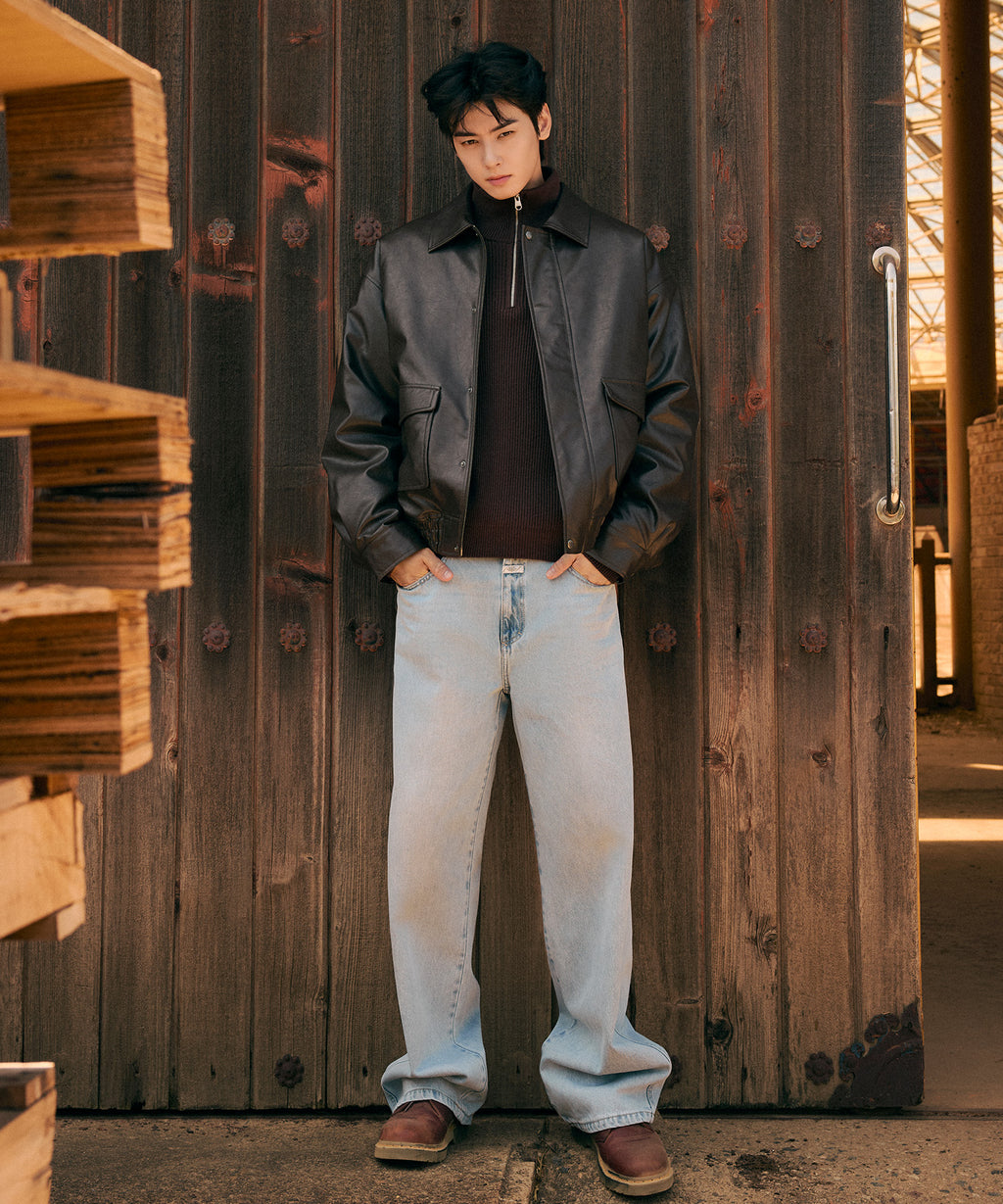 Marithe & Francois Girbaud - Faux Leather Padded Jacket (Brown) product image 3 | TRAB K-Fashion Australia