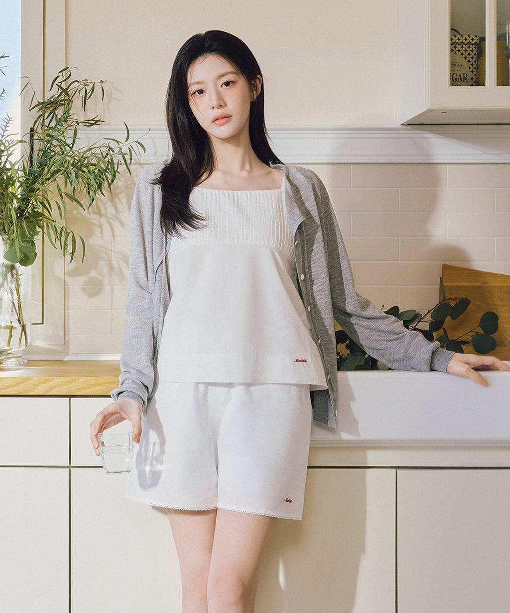 Marithe & Francois Girbaud - Sheer Knit Cardigan (Melange Gray) product image 3 | TRAB K-Fashion Australia