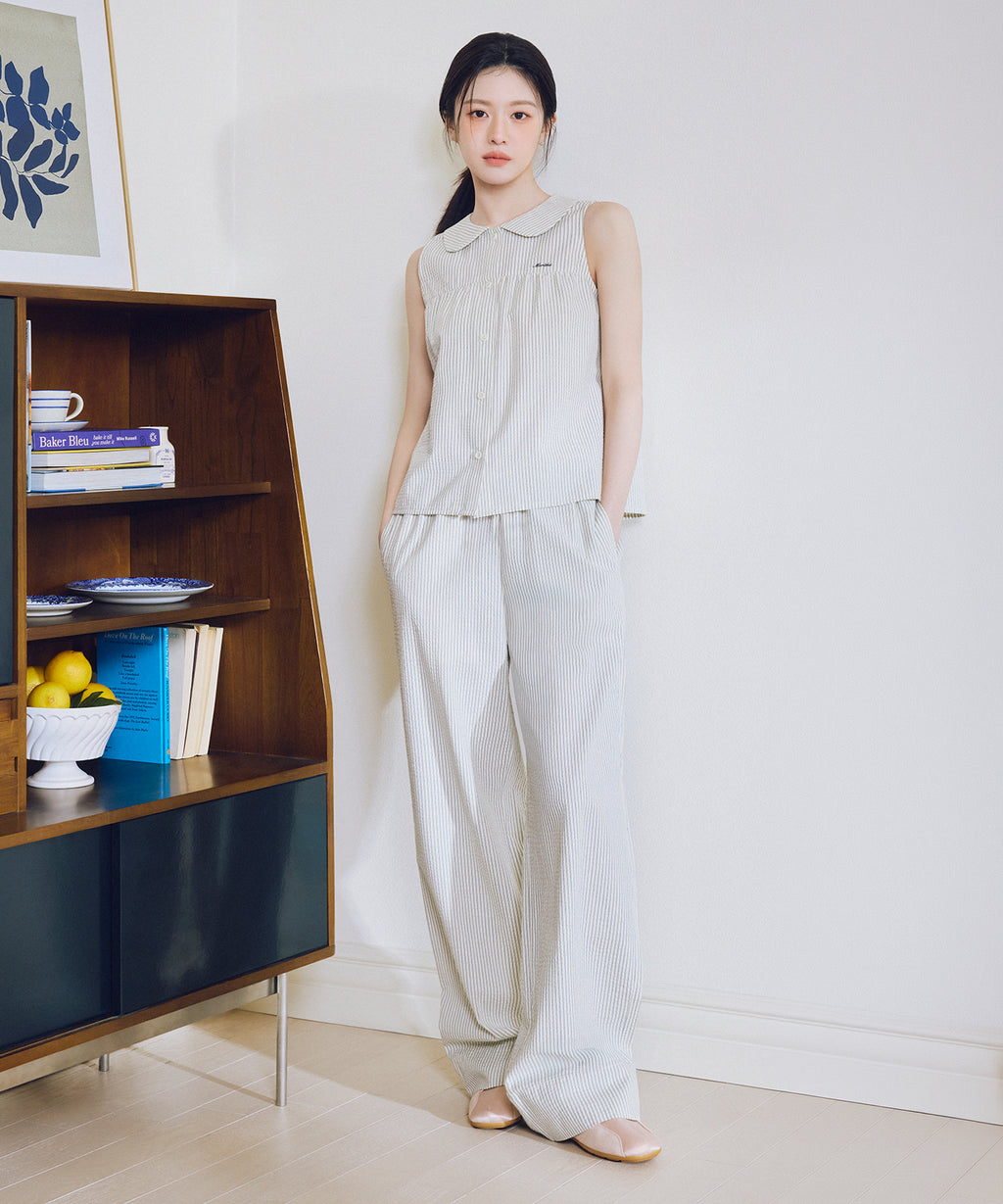 Marithe & Francois Girbaud - Round Collar Sleeveless Blouse (Ivory) product image 3 | TRAB K-Fashion Australia