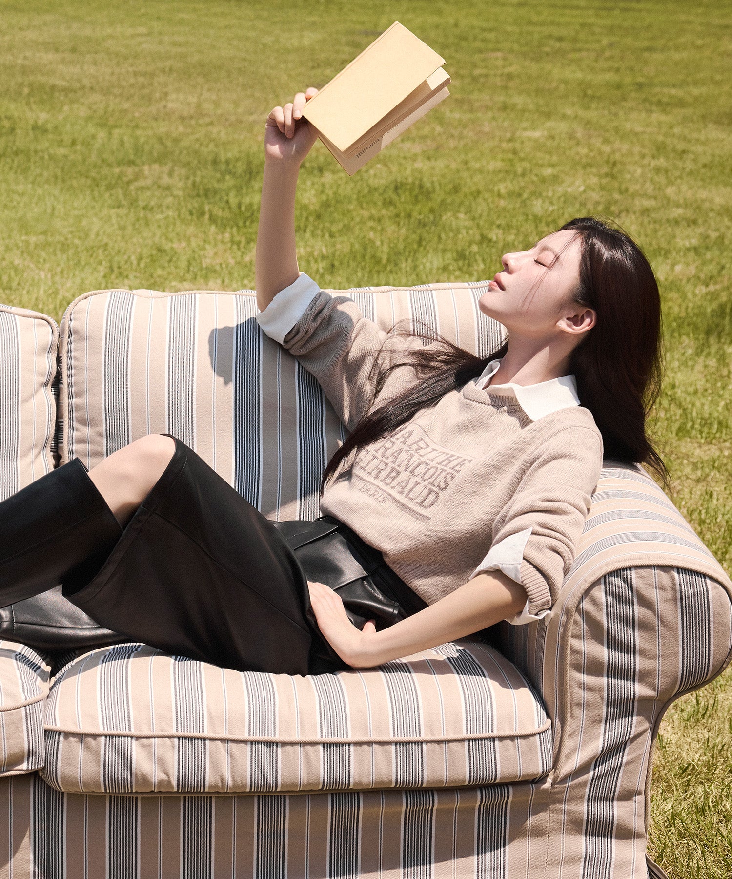 Marithe & Francois Girbaud - Classic Logo Knit Pullover (Oatmeal) product image 3 | TRAB K-Fashion Australia