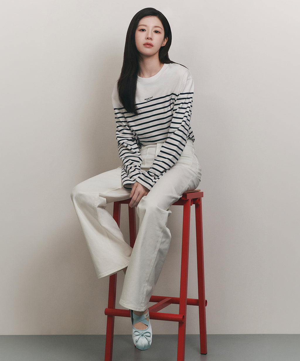 Marithe & Francois Girbaud - Boot-cut Denim Pants (White) product image 3 | TRAB K-Fashion Australia