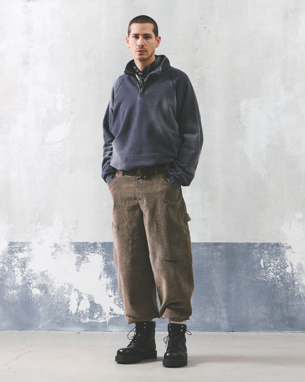 Eastlogue - Athletic Cut Out Zip-up Sweat (Navy) product image 1 | TRAB K-Fashion Australia