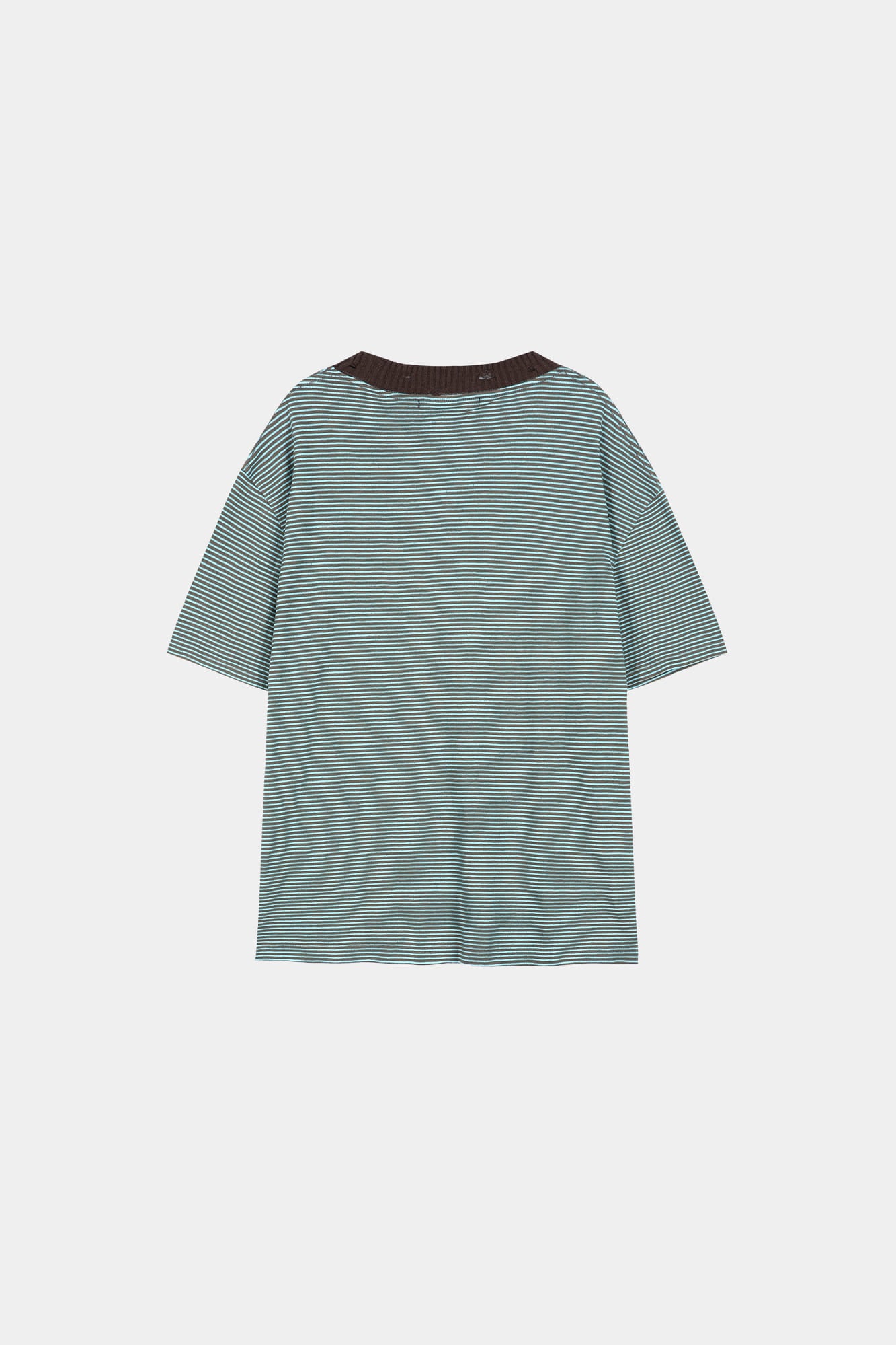 Andersson Bell - (essential) Heart Logo Stripe T-Shirt (Choco/Mint) product image 8 | TRAB K-Fashion Australia