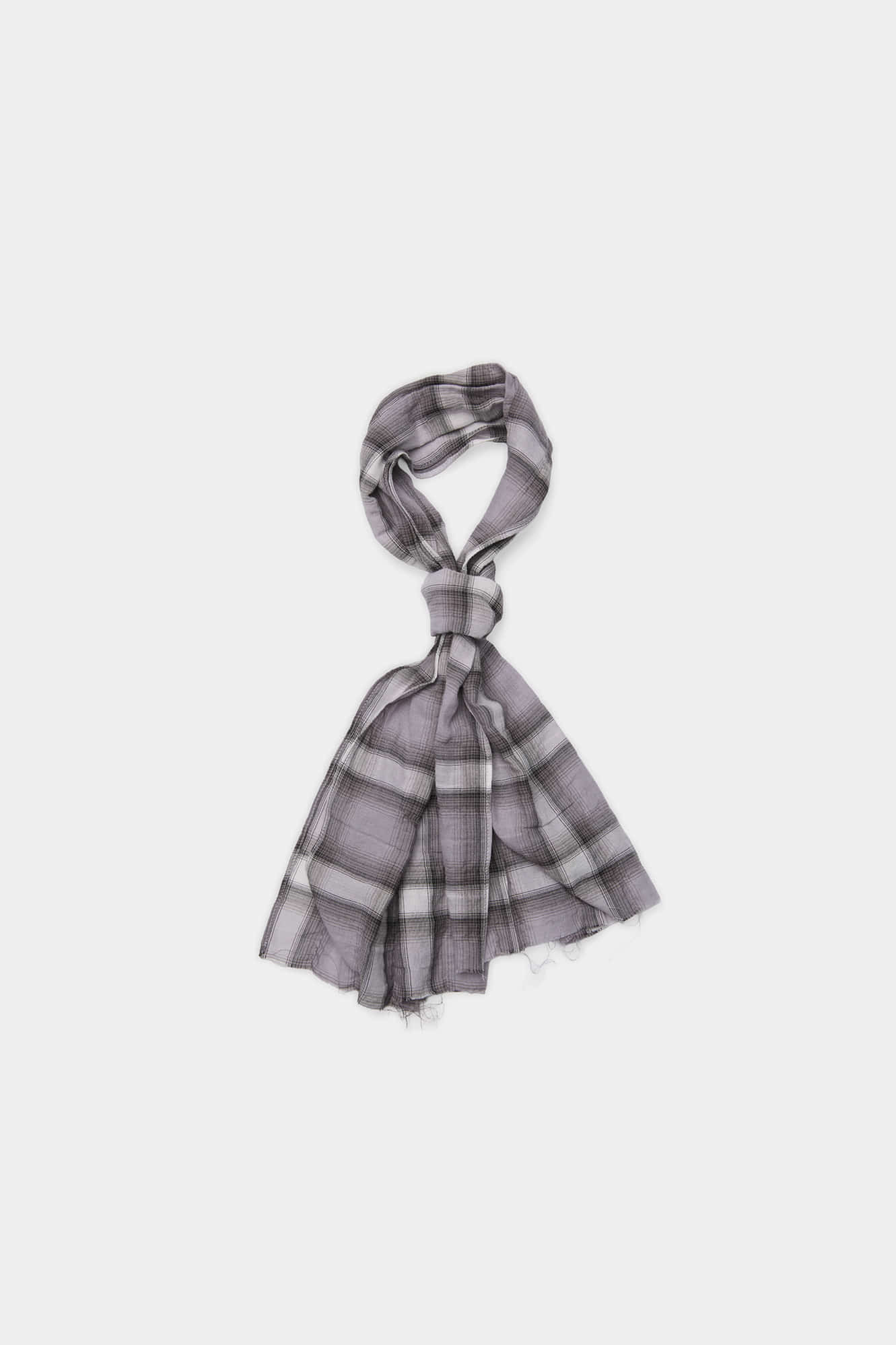 Coor - Ombre Checked Raw-Cut Scarf (Purple) product image 2 | TRAB K-Fashion Australia