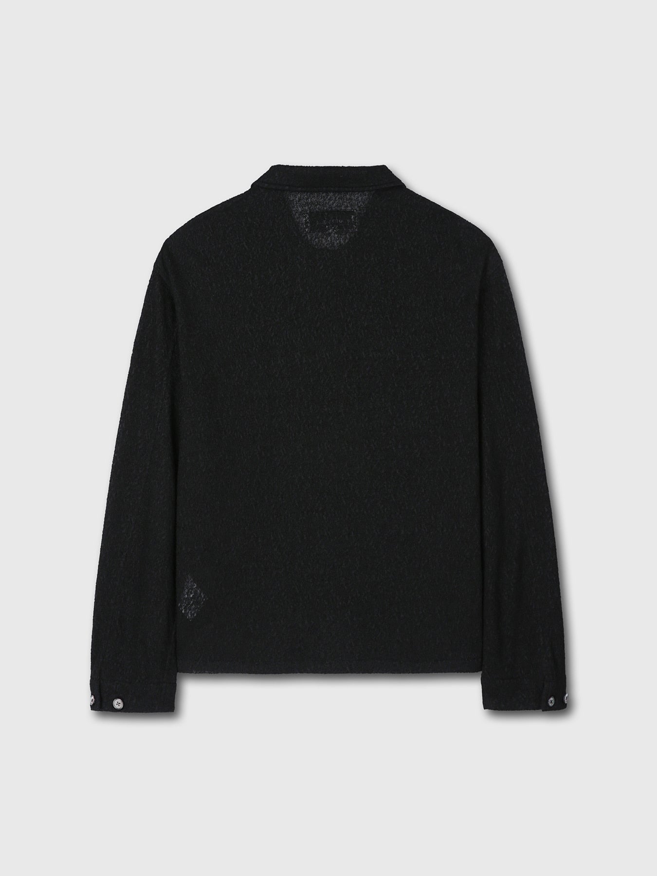 Tonywack - Textured Wool Sheer Button Blouson Japanese Fabric (Black) product image 8 | TRAB K-Fashion Australia