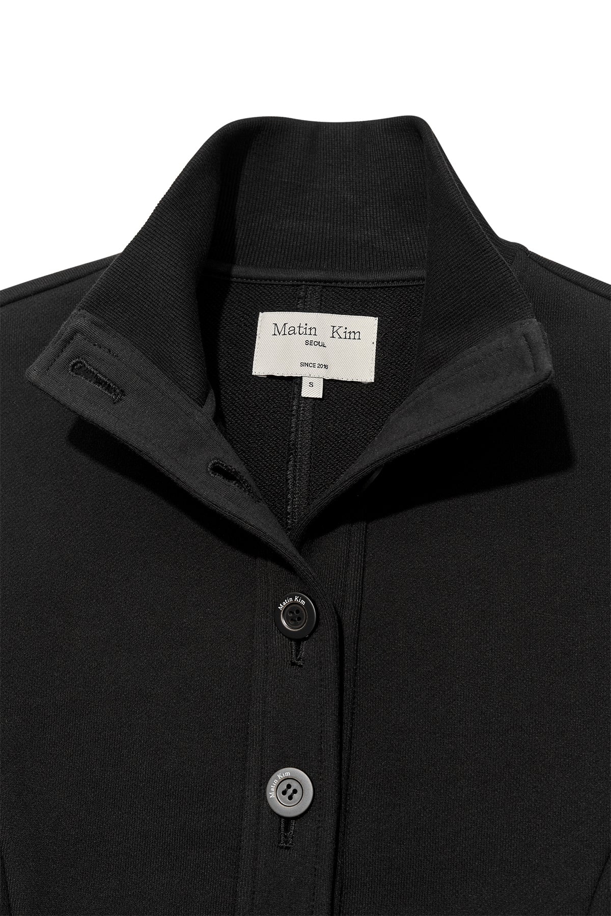 Matin Kim - High Neck Balloon Button Cardigan (Black) product image 3 | TRAB K-Fashion Australia
