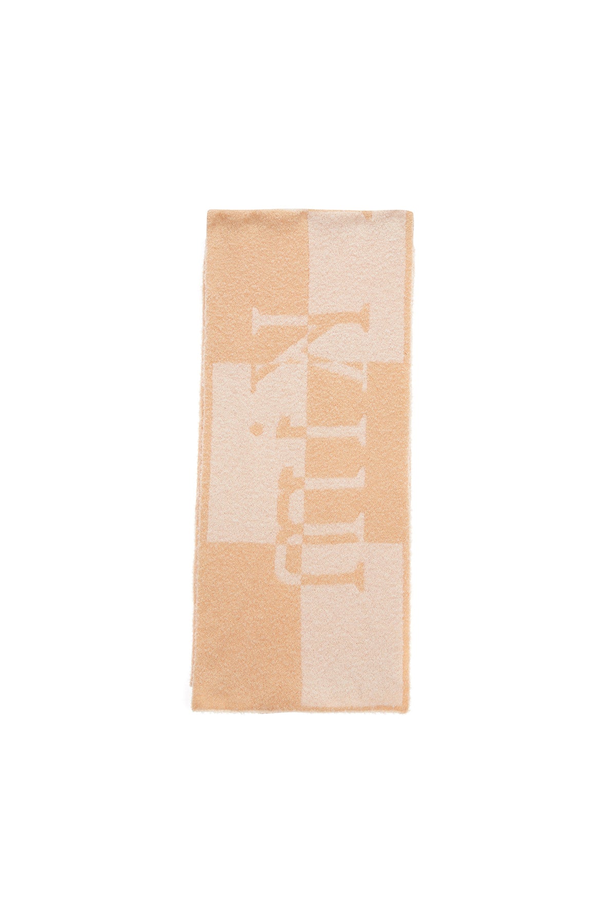 Matin Kim - Logo Checkboard Muffler (Beige) product image 2 | TRAB K-Fashion Australia