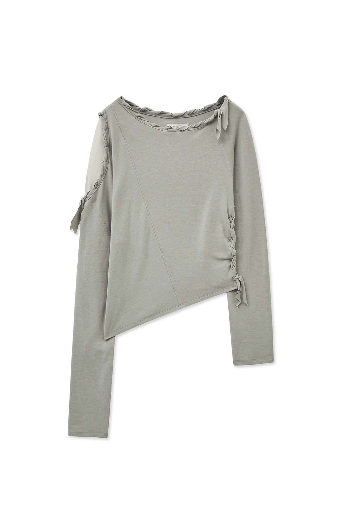 Matin Kim - Weaving Long Sleeve Top (Light Grey) product image 2 | TRAB K-Fashion Australia