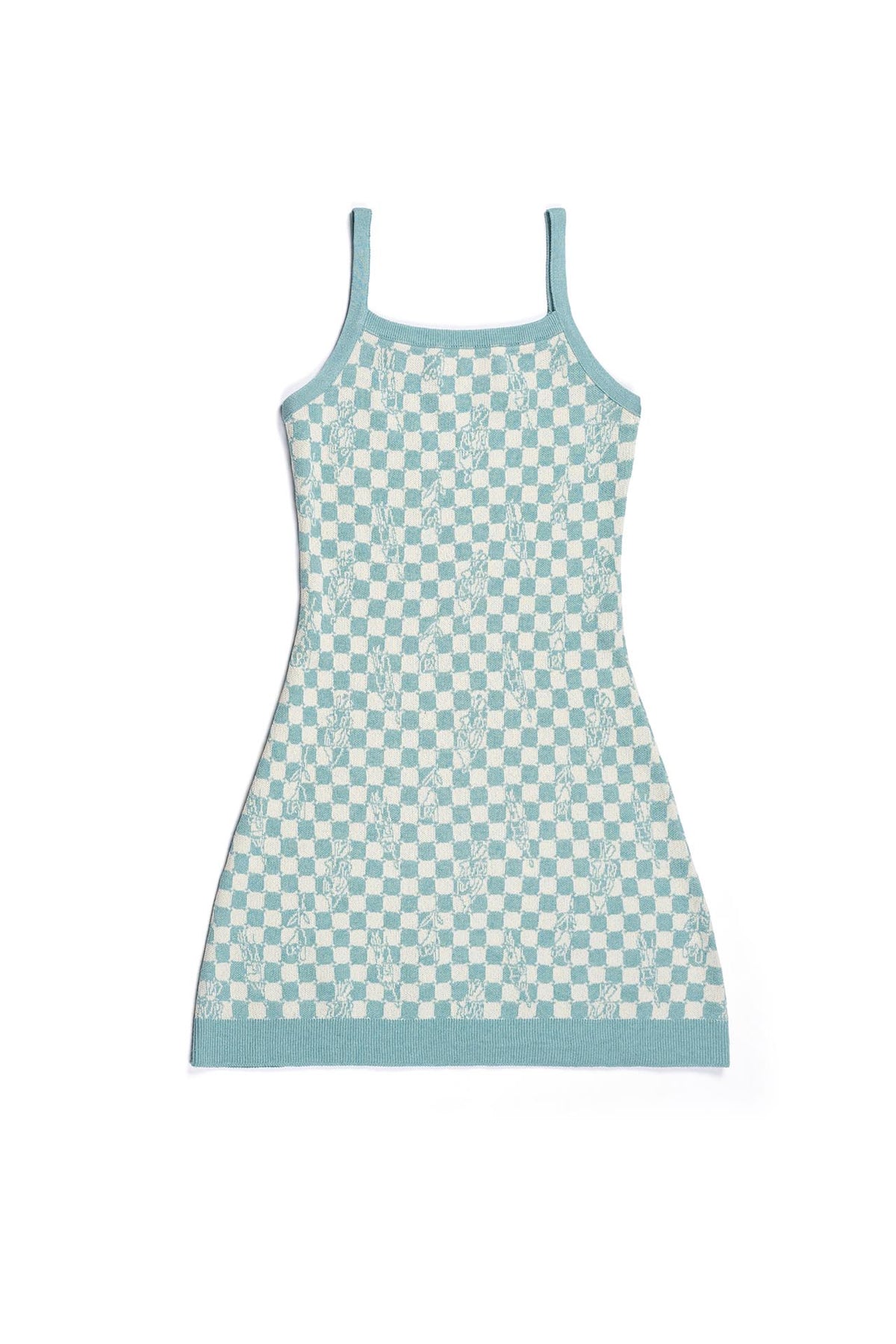 Ioedle - Checkerboard Illusion Sleeveless Knit Dress (Mint) product image 4 | TRAB K-Fashion Australia