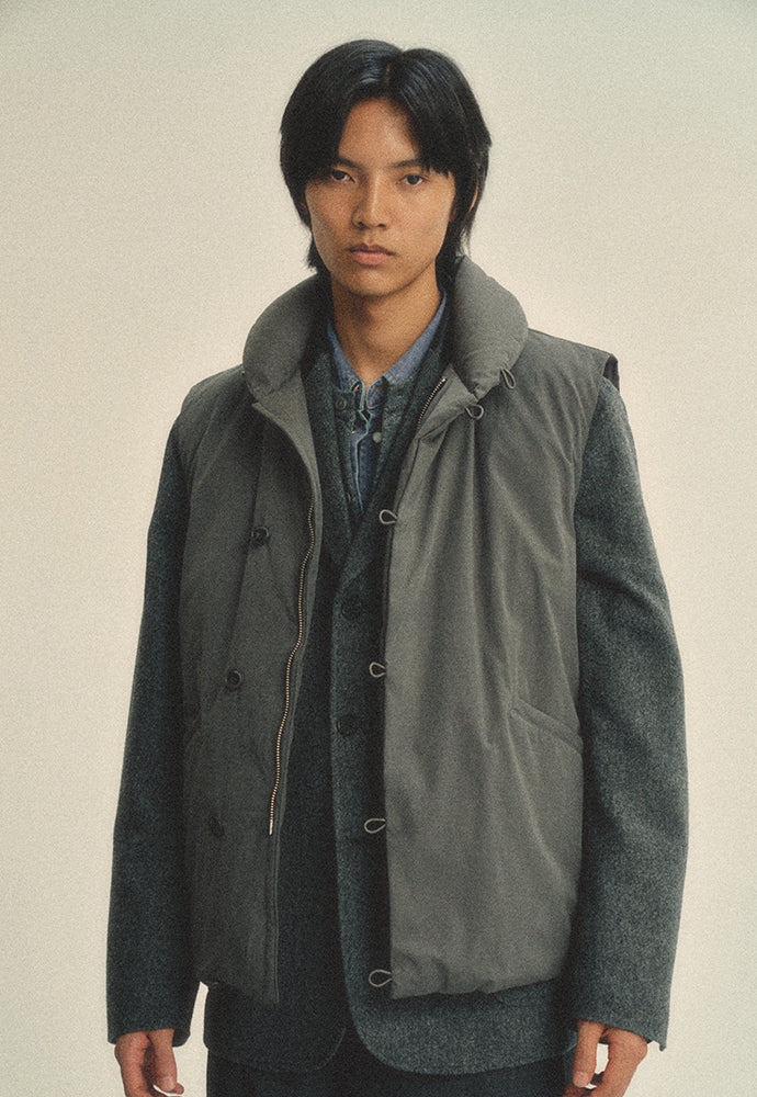 Art if acts - Shawl Collar Down Vest (Charcoal) product image 2 | TRAB K-Fashion Australia