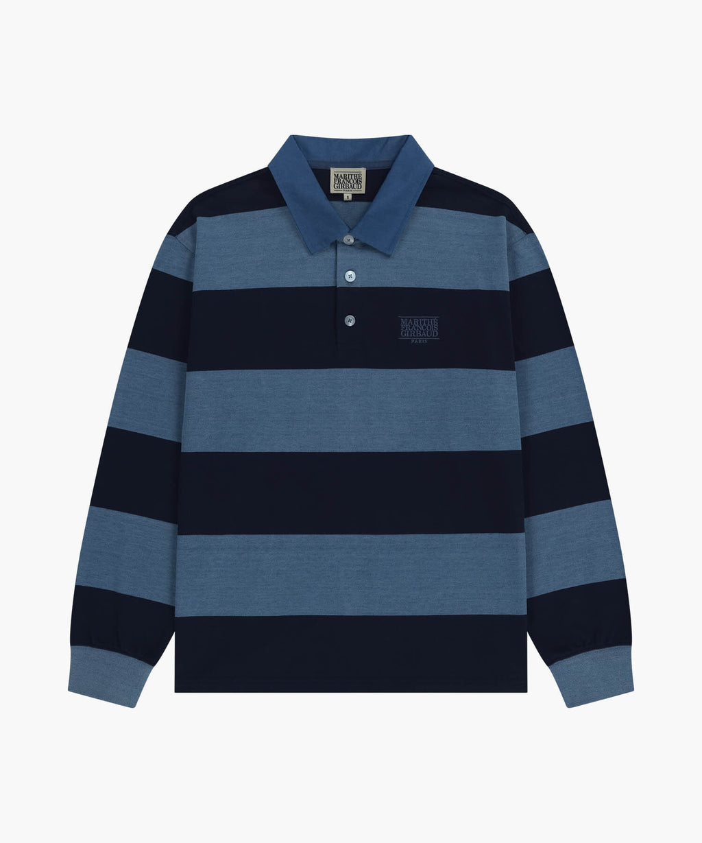 Marithe & Francois Girbaud - Washed Denim Collar Long Sleeve Tee (Blue) product image 6 | TRAB K-Fashion Australia