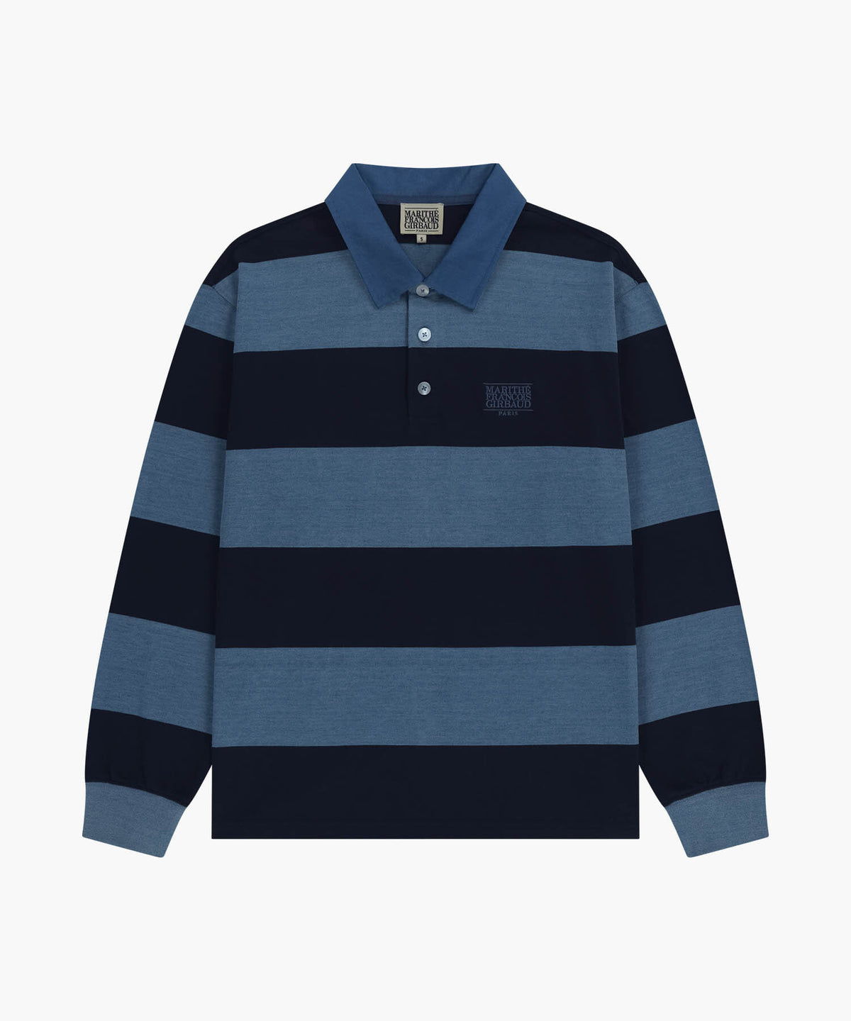 Marithe & Francois Girbaud - Washed Denim Collar Long Sleeve Tee (Blue) product image 6 | TRAB K-Fashion Australia