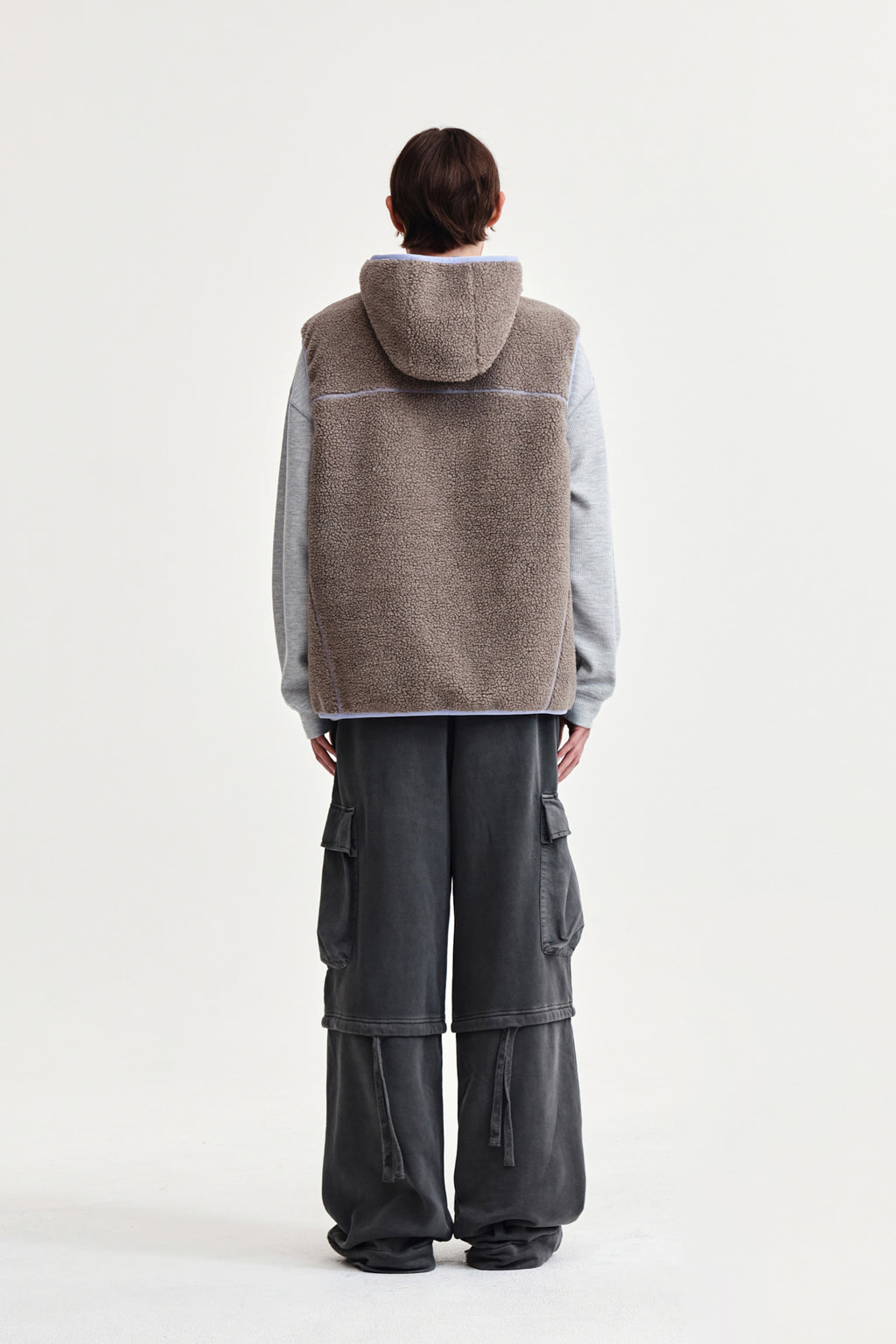 Matin Kim - Fleece Hoody Vest (Grey) product image 12 | TRAB K-Fashion Australia