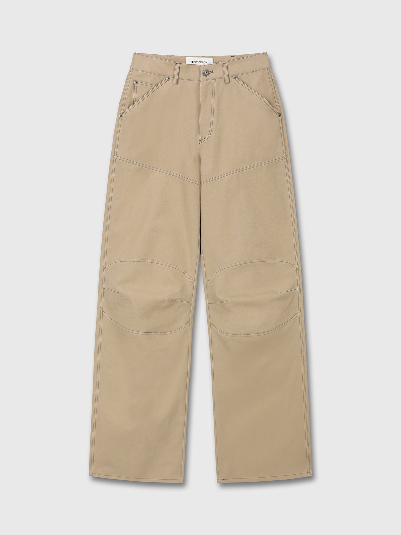 Tonywack - Wide-Leg Cotton Work Pants (Beige) product image 7 | TRAB K-Fashion Australia