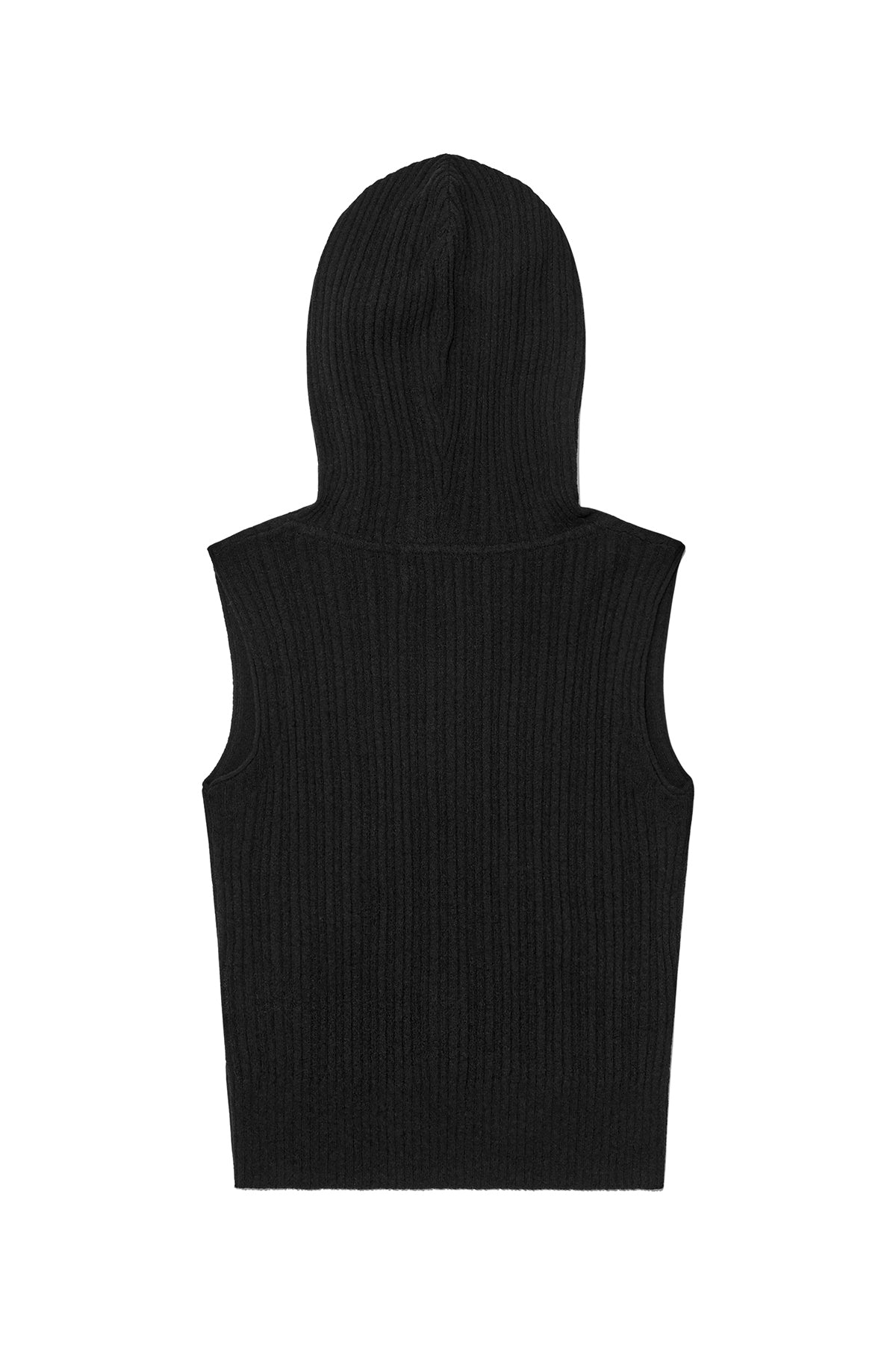 Matin Kim - Wrap Sleeveless Knit Hoody Top (Black) product image 2 | TRAB K-Fashion Australia