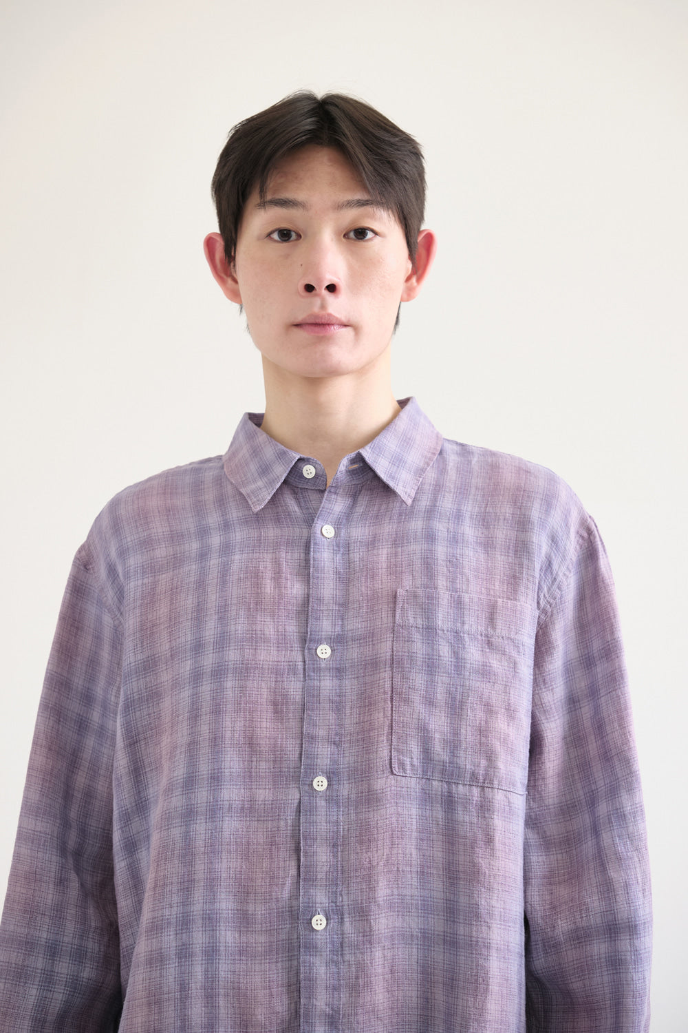 Hatchingroom - Museum Shirt Linen Check (Purple) product image 13 | TRAB K-Fashion Australia