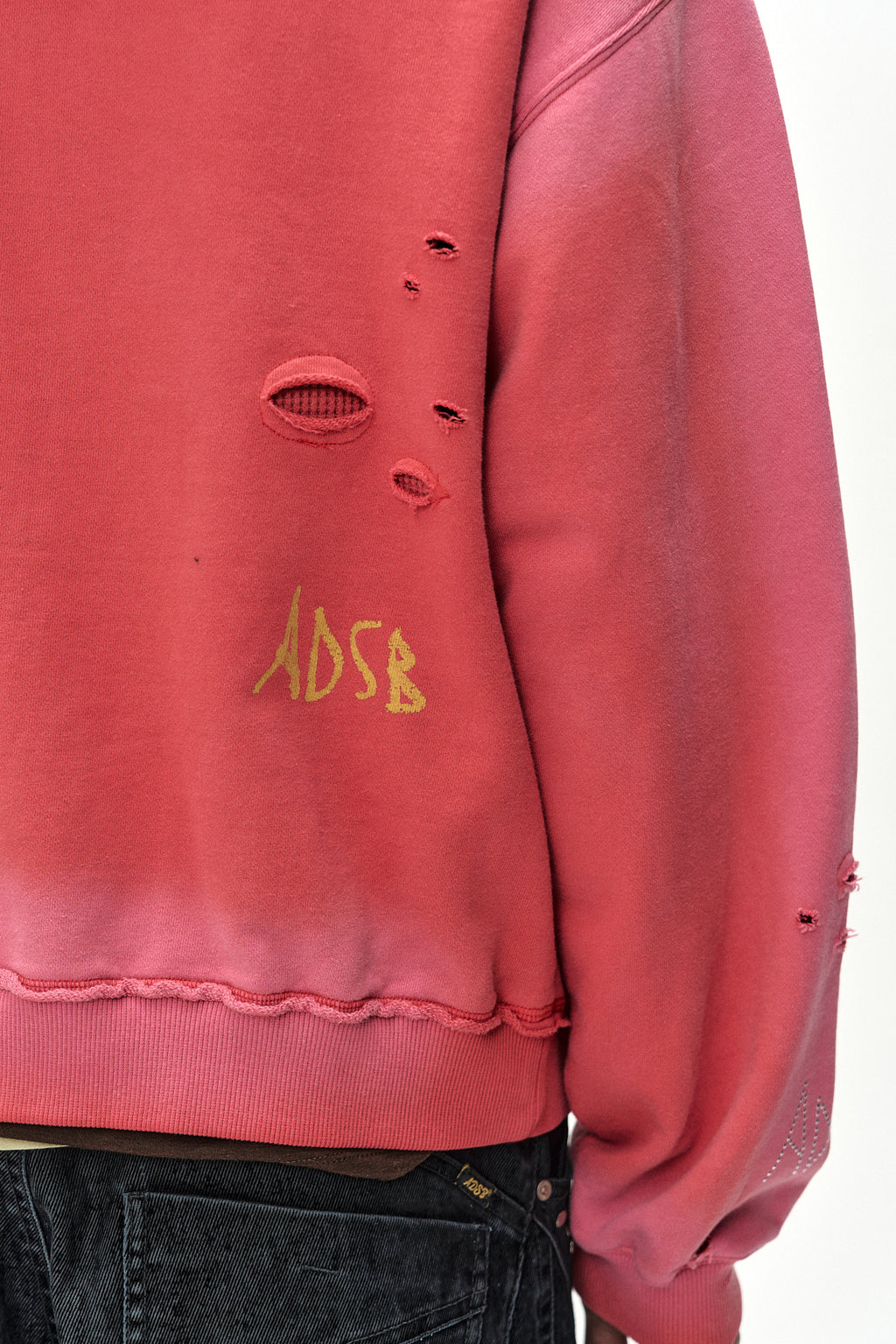 Andersson Bell - (essential) Unisex Spray Washed Again Lip Hoodie (red) (Red) product image 12 | TRAB K-Fashion Australia