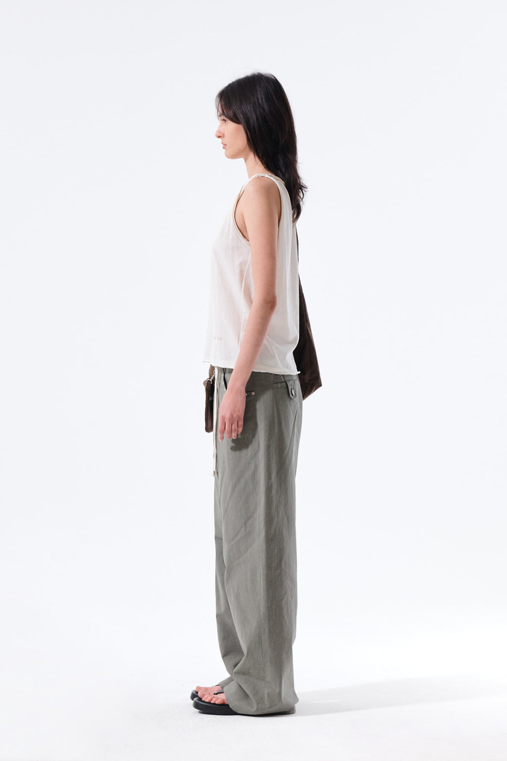 Matin Kim - Twist Shoulder Sleeveless Top (Cream) product image 6 | TRAB K-Fashion Australia