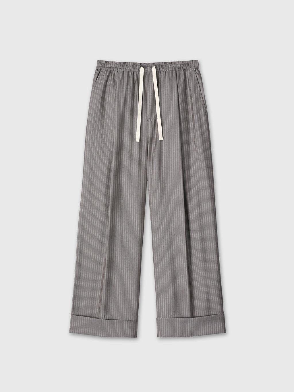 Tonywack - Silk Wool Wide Leg Pajama Trousers (Dark Grey Stripe) product image 7 | TRAB K-Fashion Australia