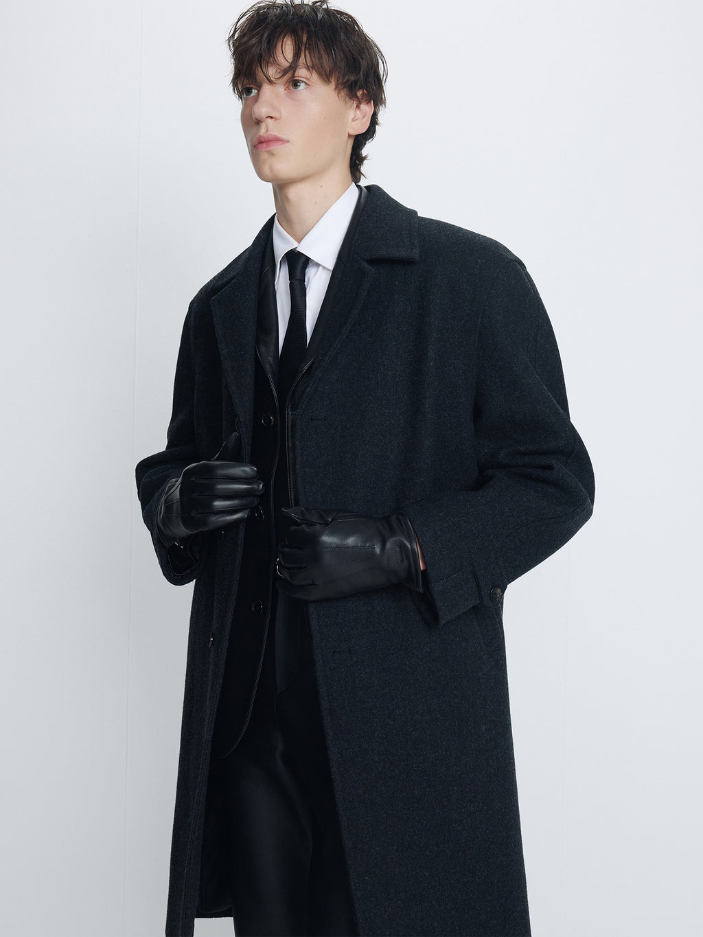 Tonywack - Felted Wool Tailored Coat (Charcoal) product image 3 | TRAB K-Fashion Australia