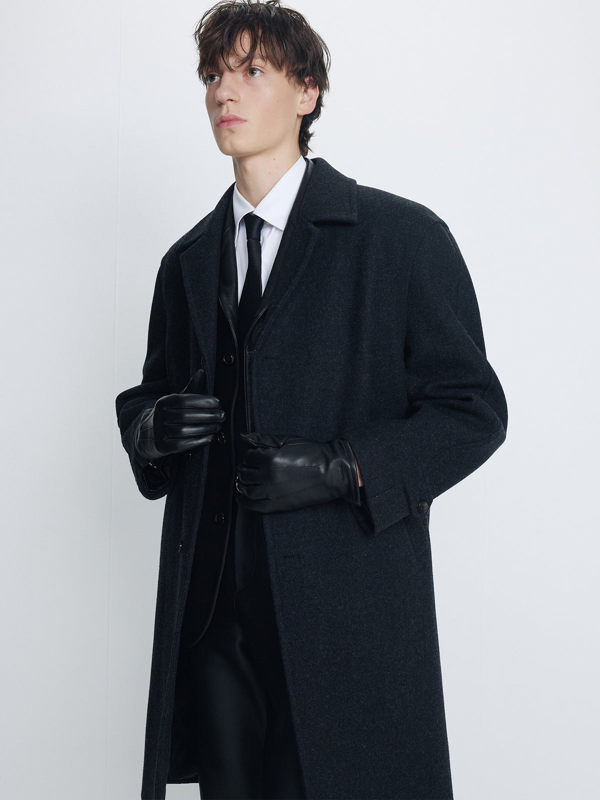 Tonywack - Felted Wool Tailored Coat (Charcoal) product image 3 | TRAB K-Fashion Australia