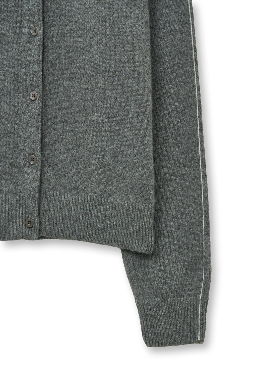 Matin Kim - Cashmere Blended Round Knit Cardigan (Grey) product image 4 | TRAB K-Fashion Australia