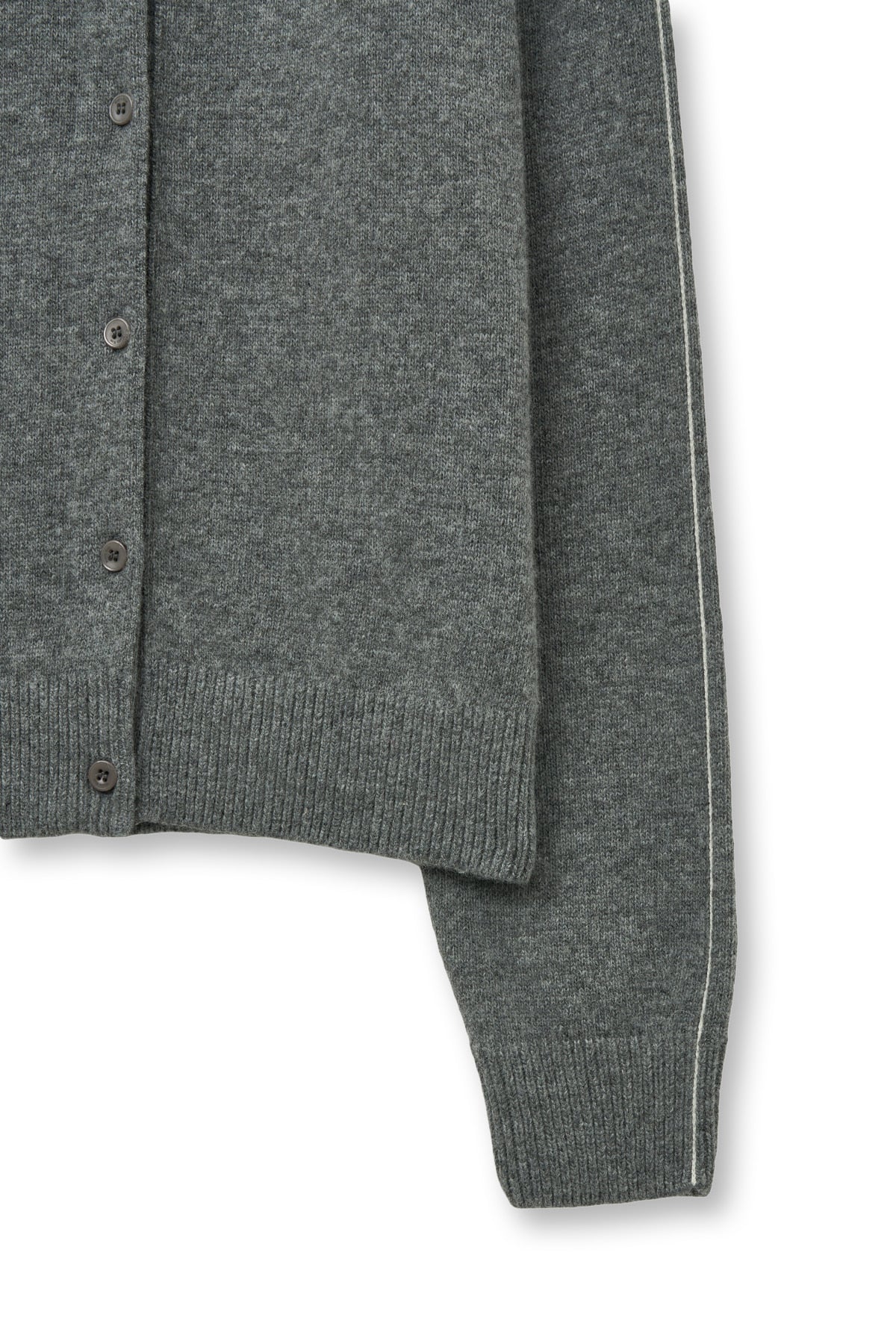 Matin Kim - Cashmere Blended Round Knit Cardigan (Grey) product image 4 | TRAB K-Fashion Australia